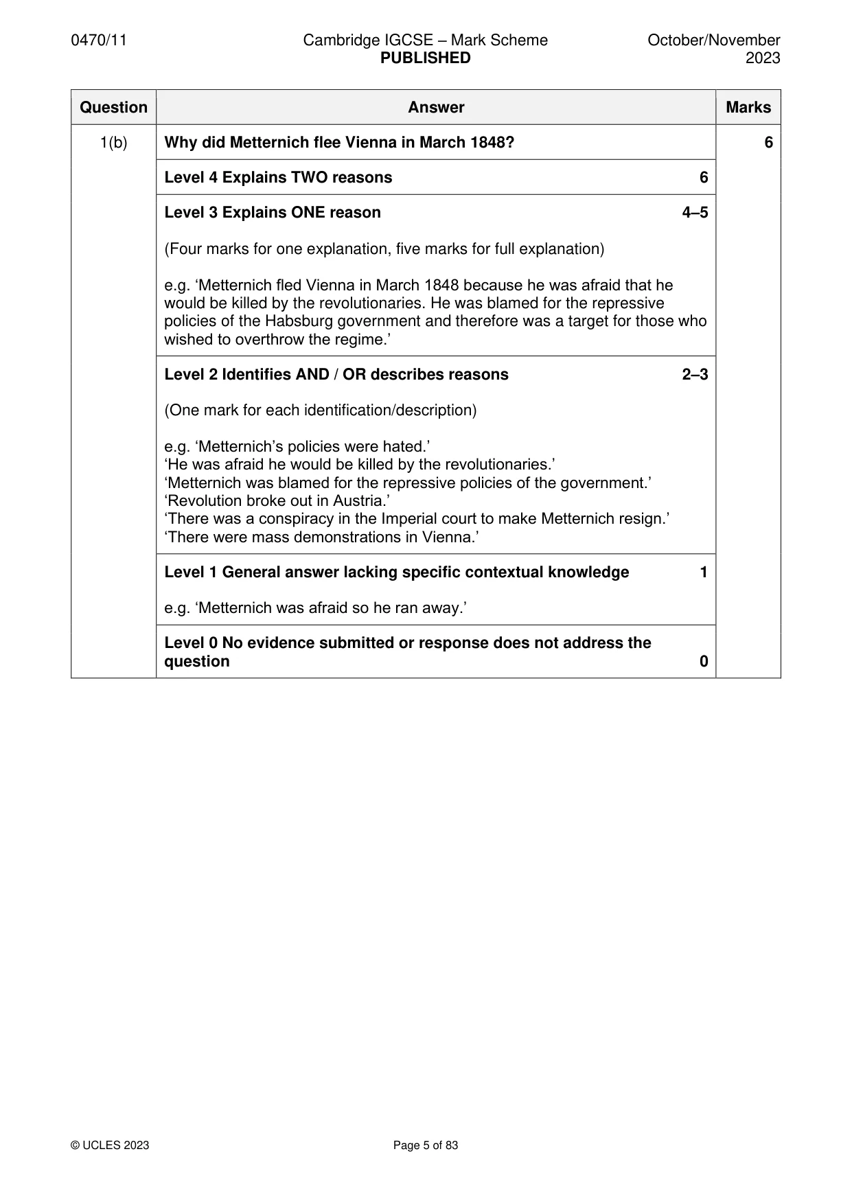 Mark scheme, page 5 of 83