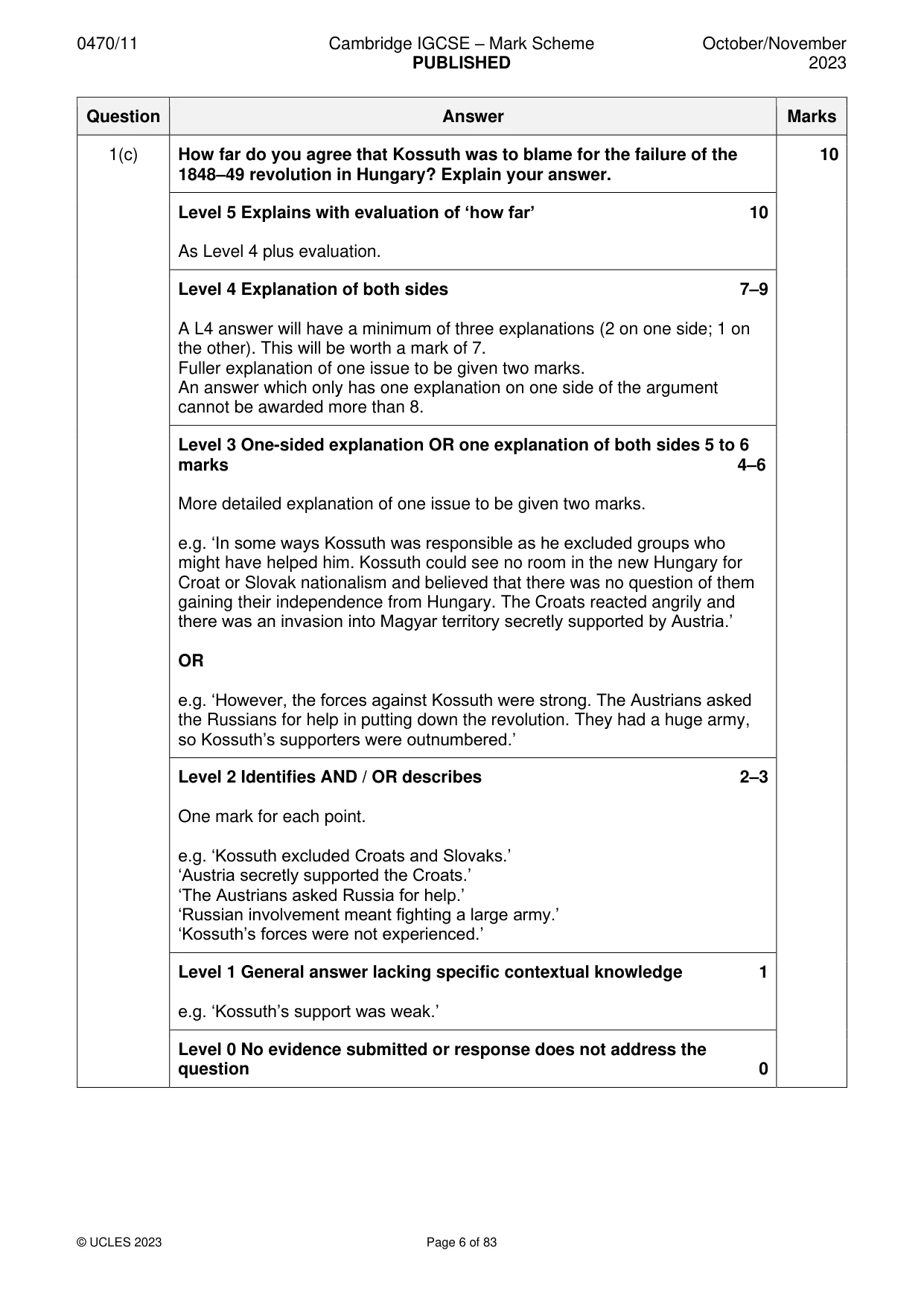 Mark scheme, page 6 of 83