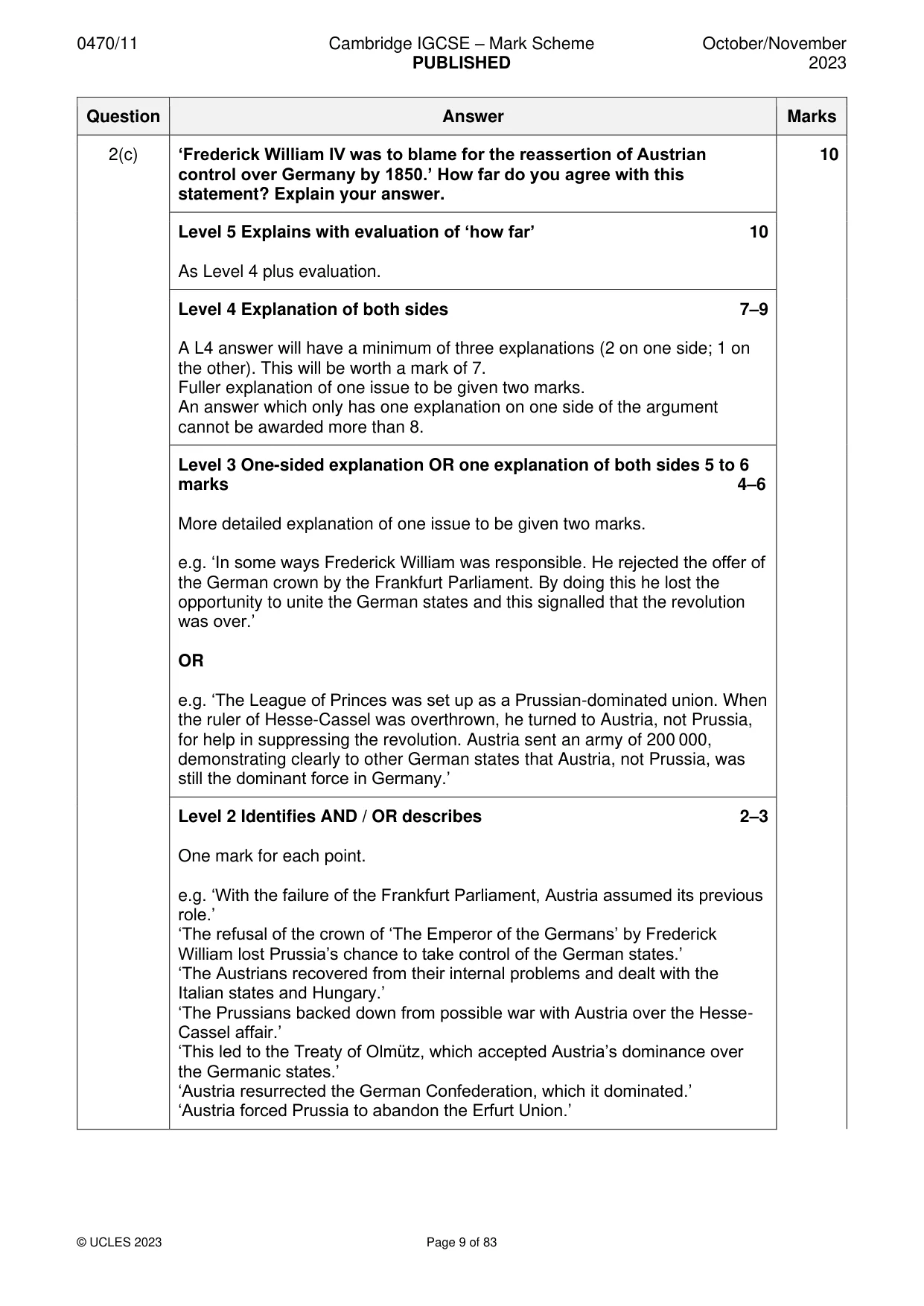Mark scheme, page 9 of 83