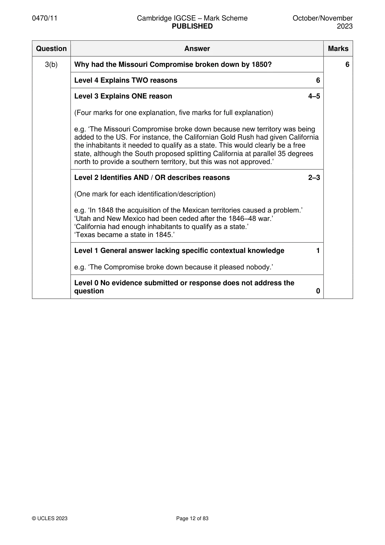 Mark scheme, page 12 of 83