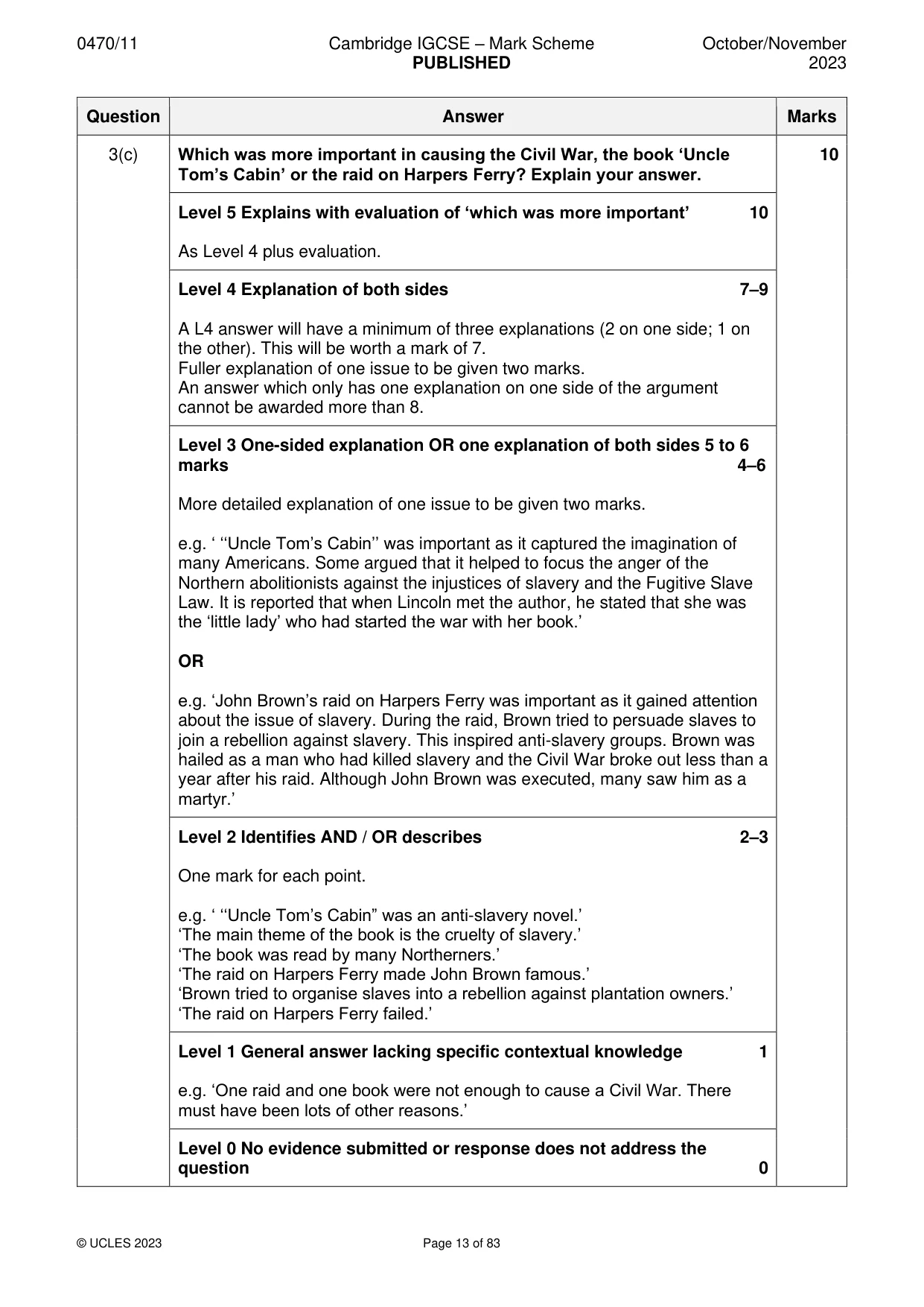 Mark scheme, page 13 of 83
