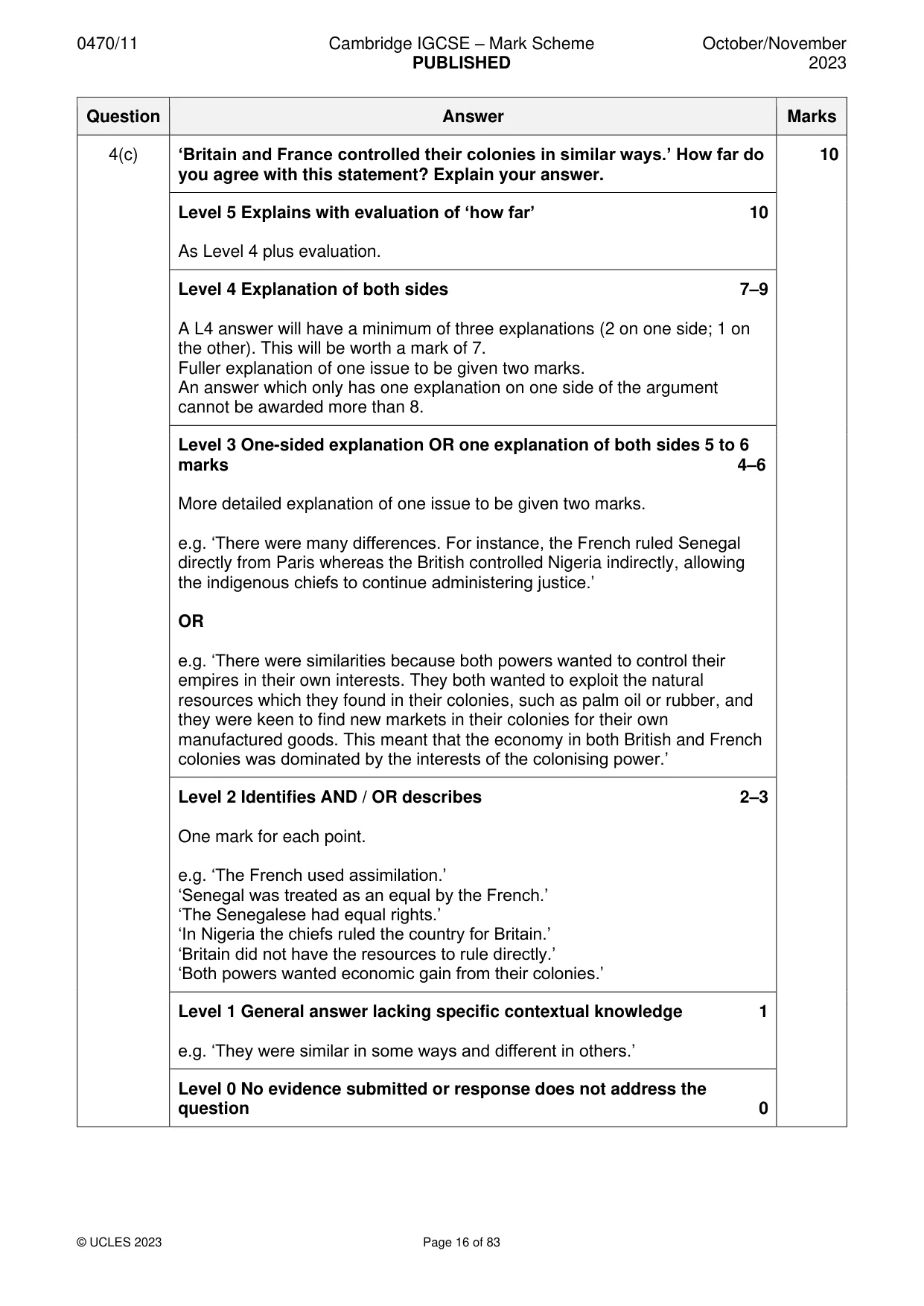 Mark scheme, page 16 of 83