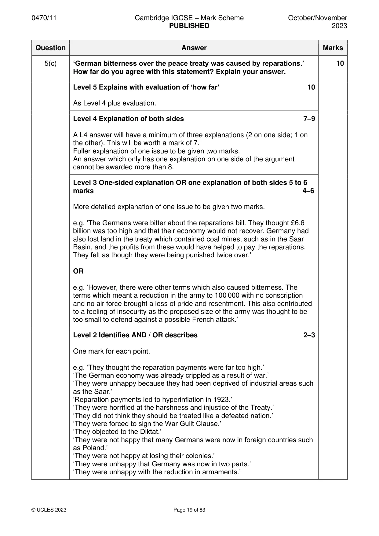 Mark scheme, page 19 of 83