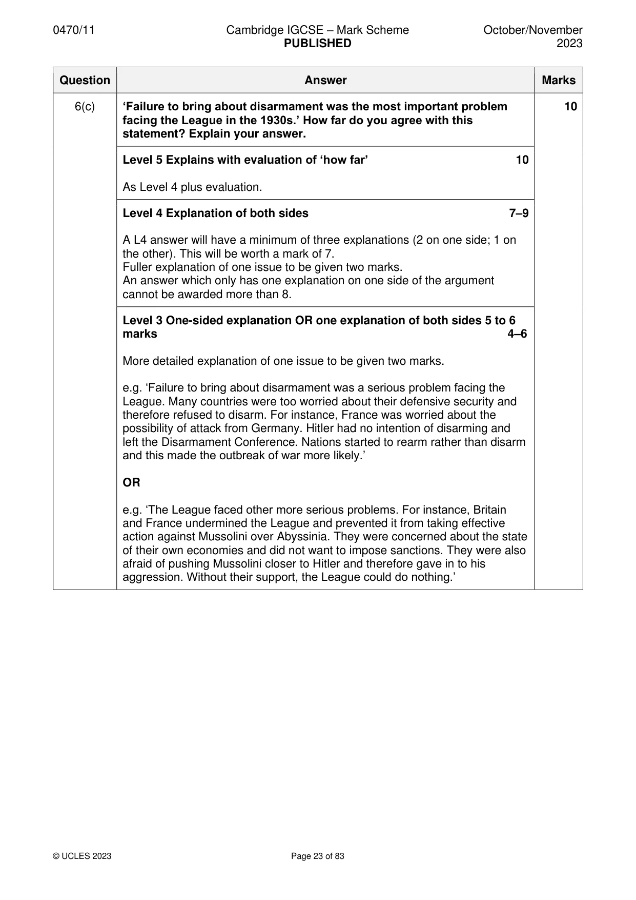Mark scheme, page 23 of 83
