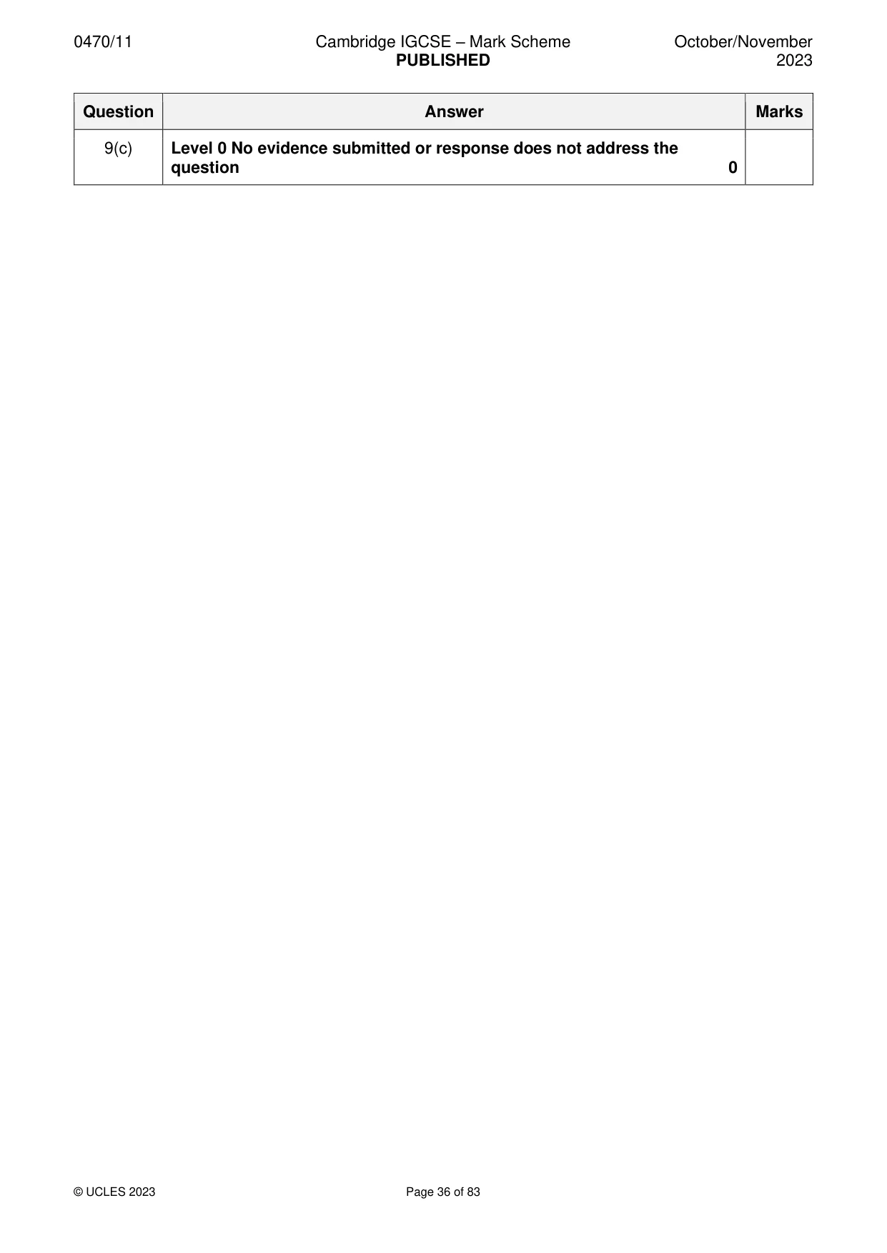 Mark scheme, page 36 of 83