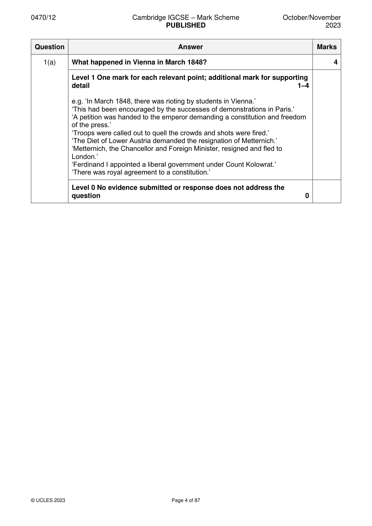 Mark scheme, page 4 of 87