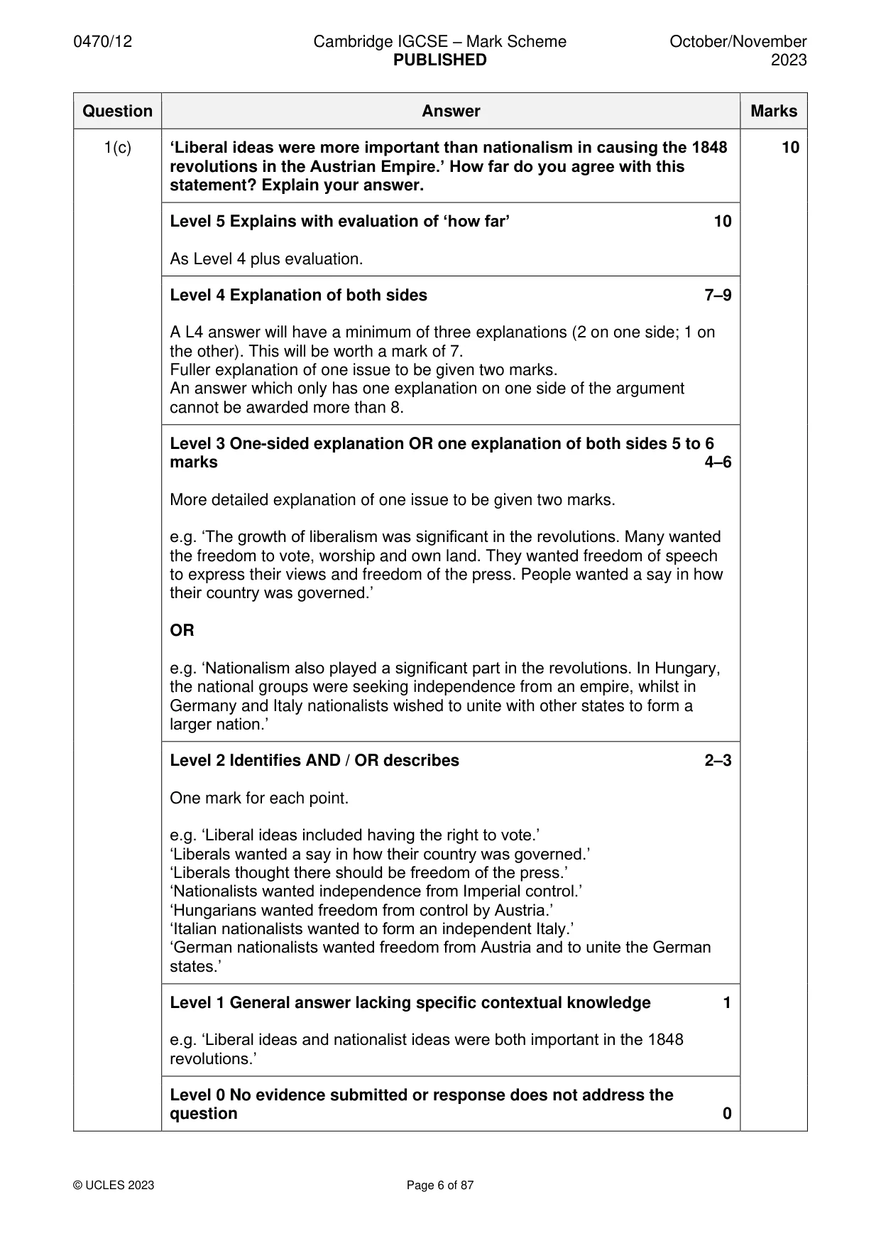 Mark scheme, page 6 of 87