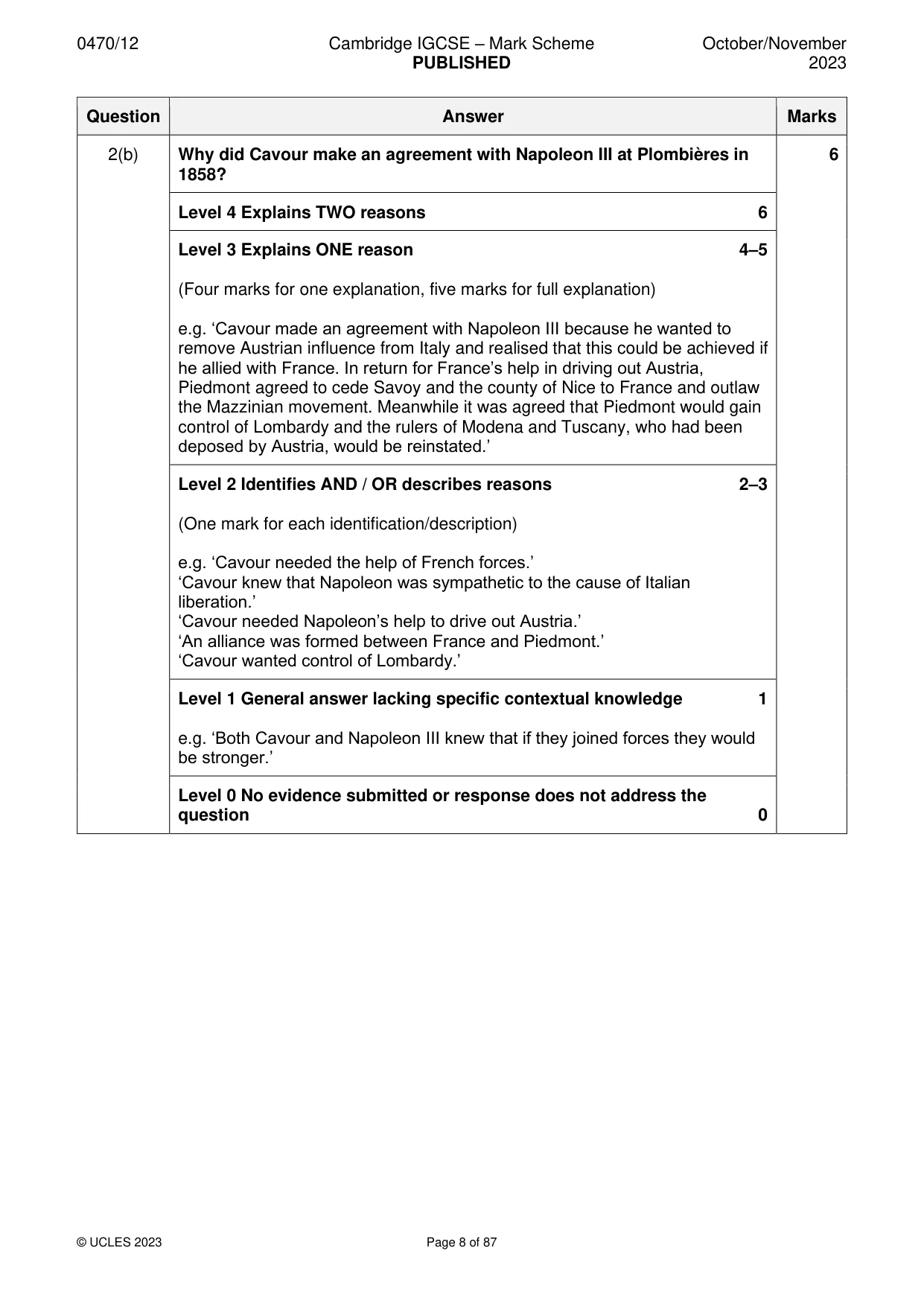 Mark scheme, page 8 of 87
