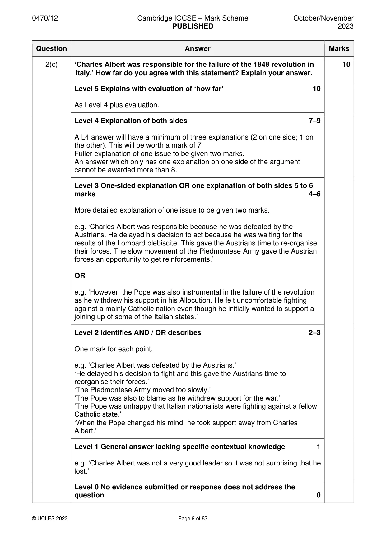 Mark scheme, page 9 of 87
