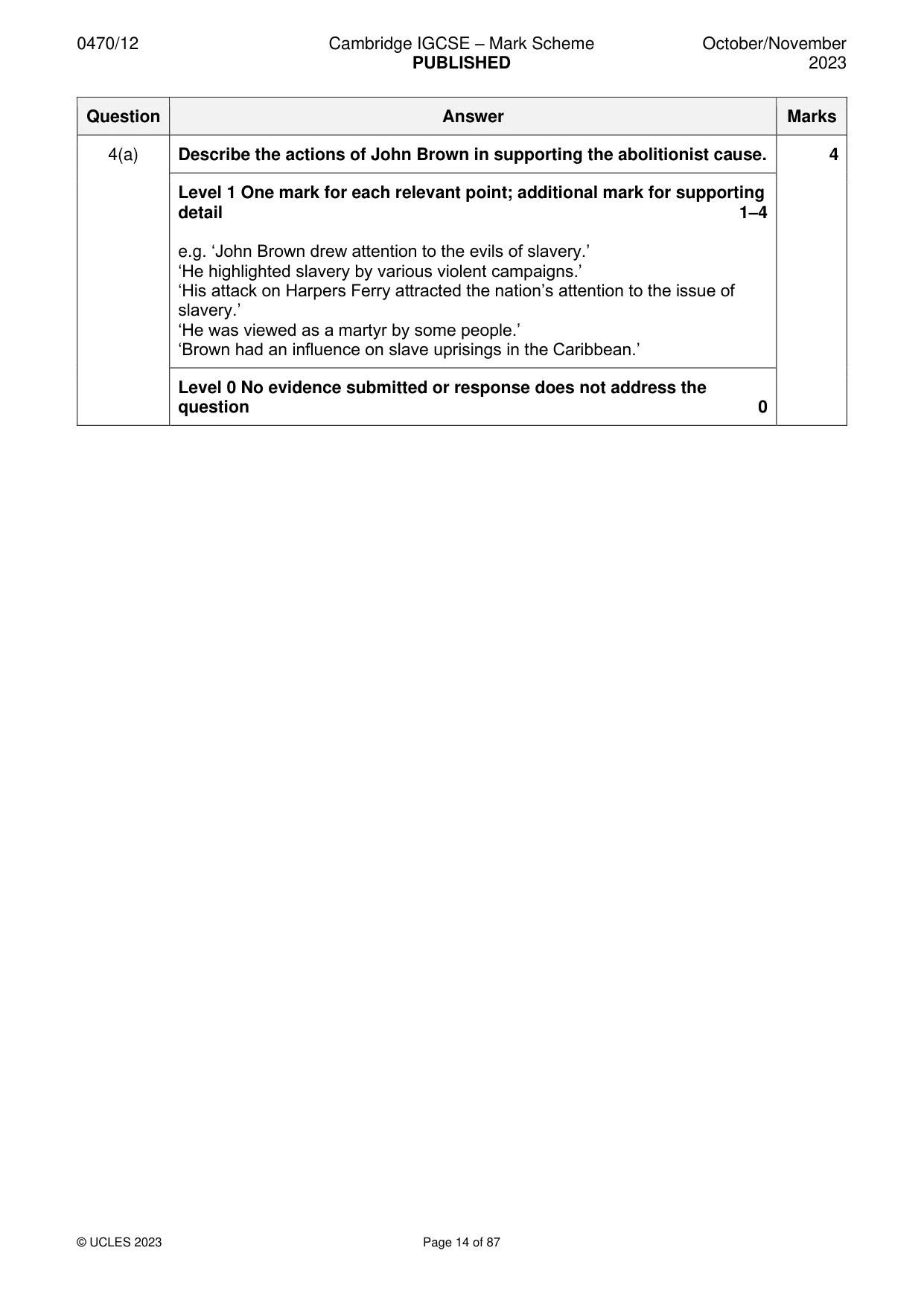 Mark scheme, page 14 of 87