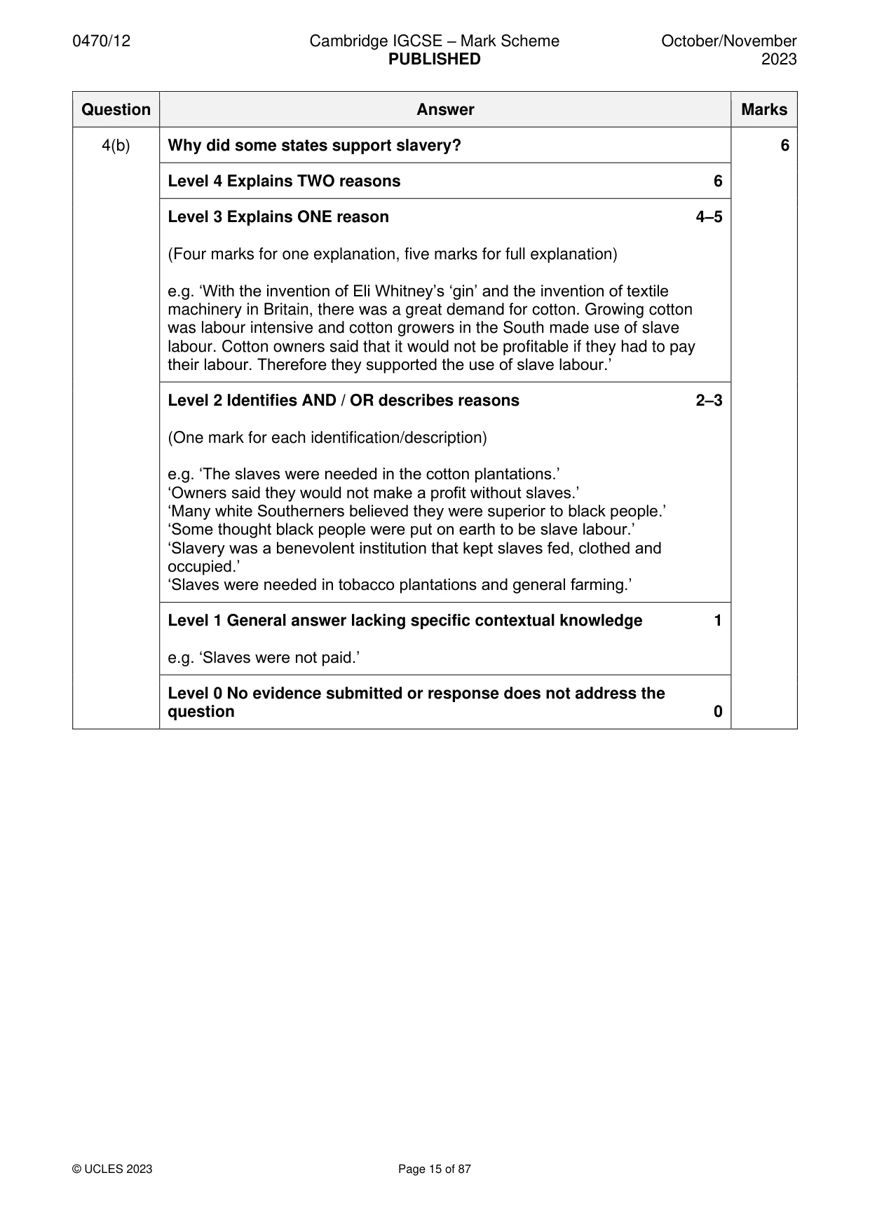 Mark scheme, page 15 of 87