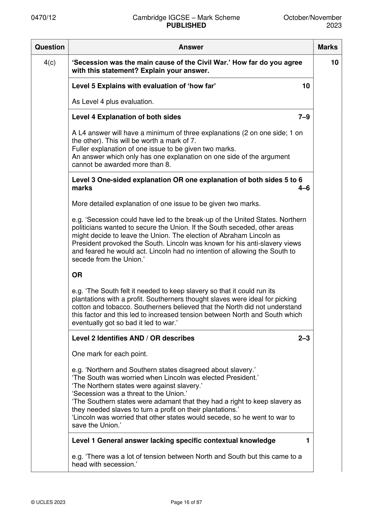 Mark scheme, page 16 of 87