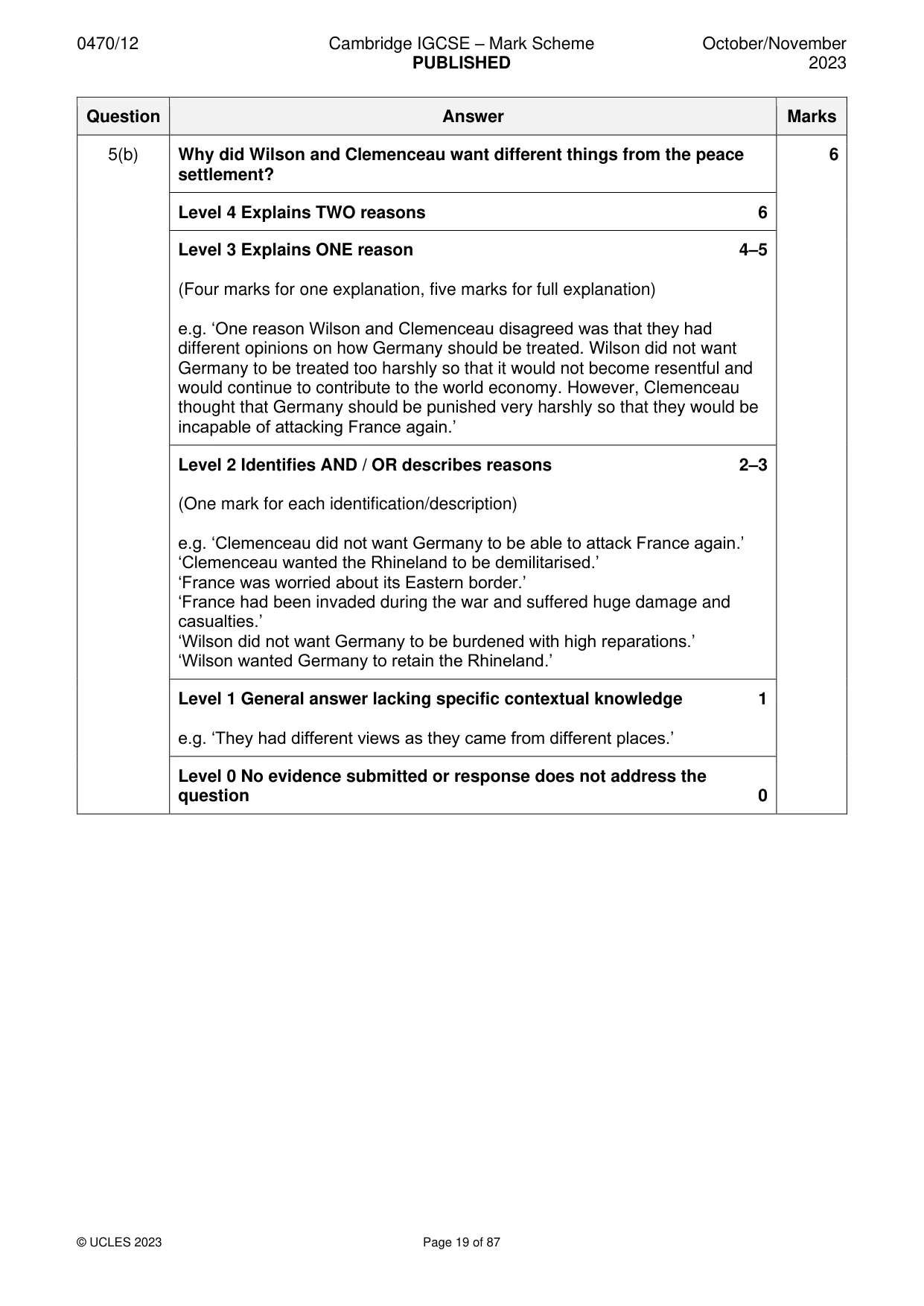 Mark scheme, page 19 of 87