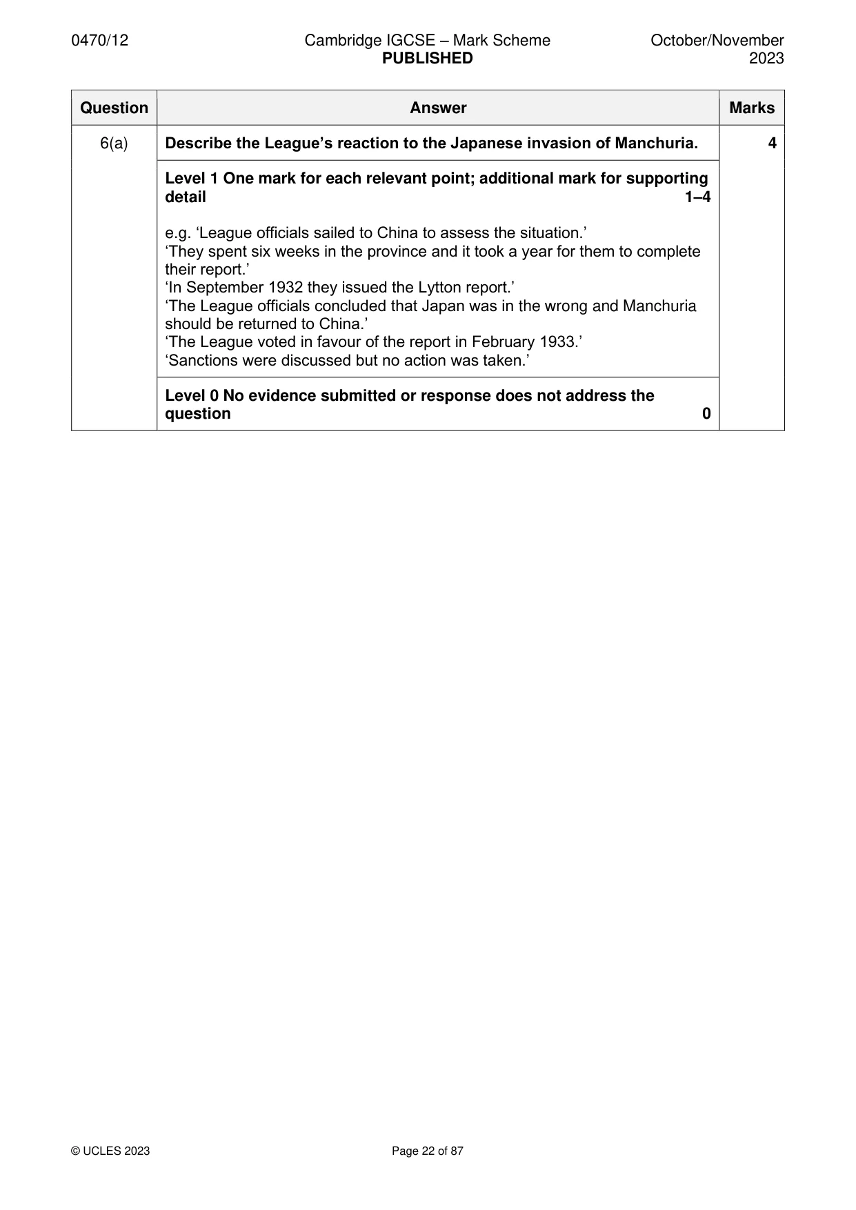 Mark scheme, page 22 of 87