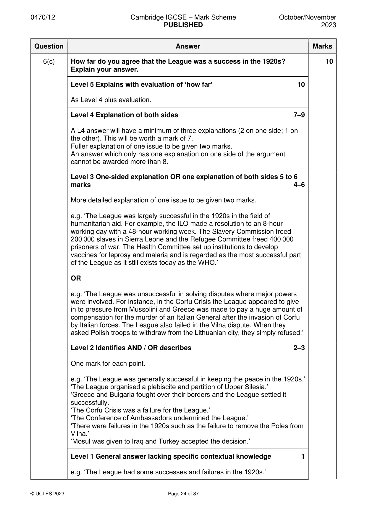 Mark scheme, page 24 of 87