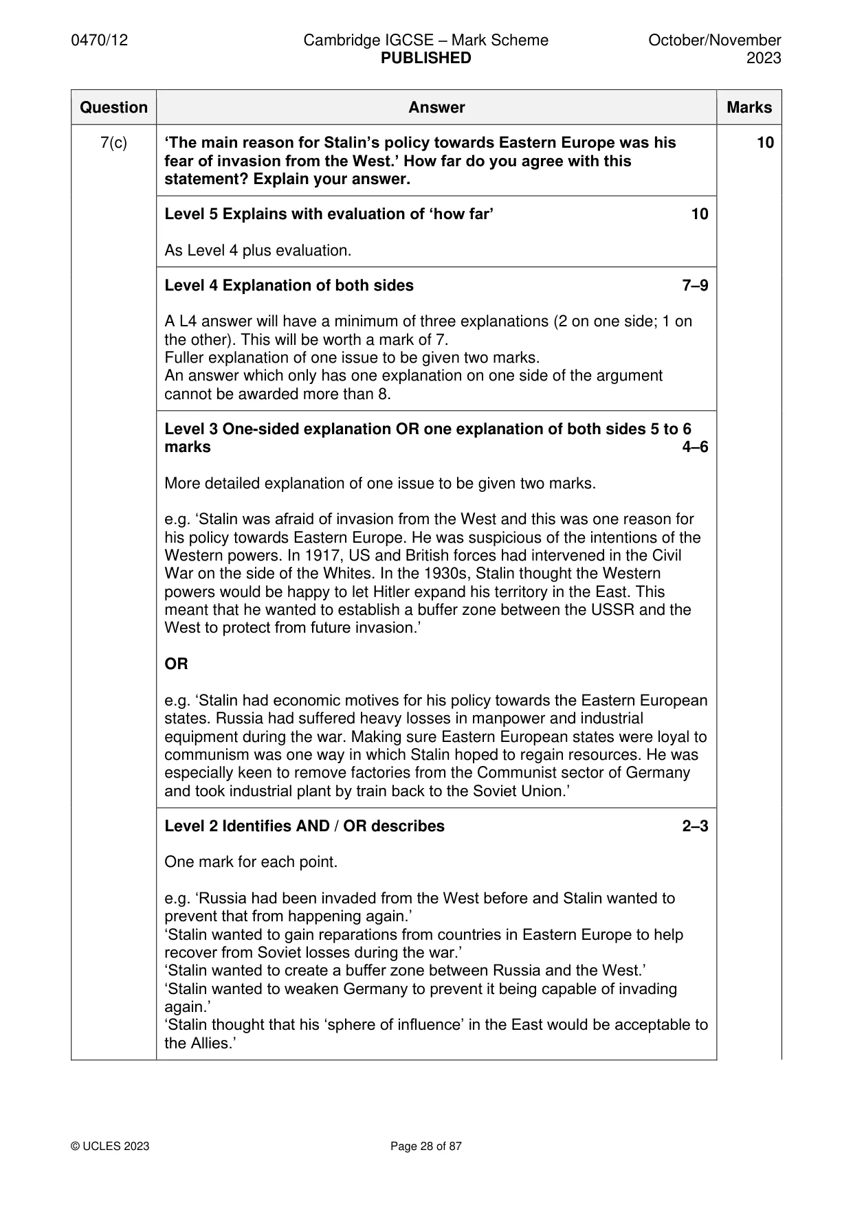 Mark scheme, page 28 of 87