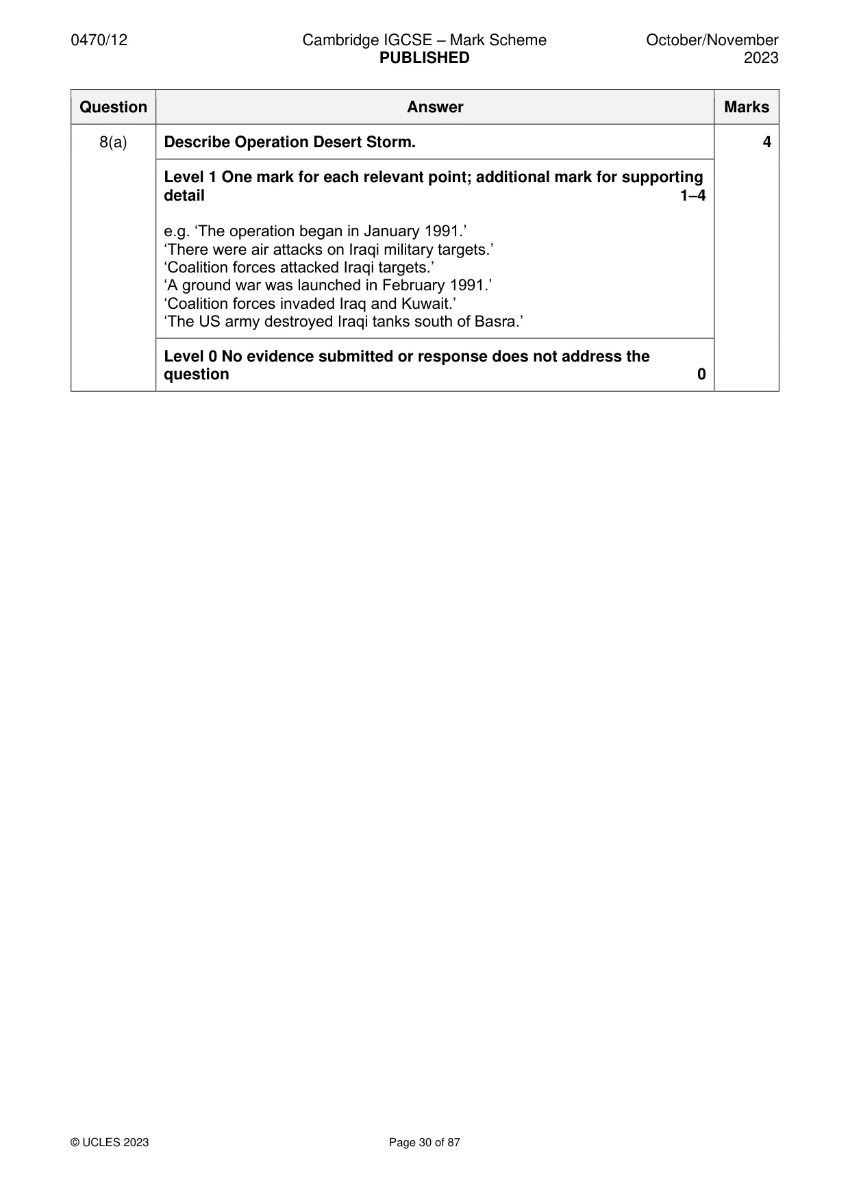 Mark scheme, page 30 of 87