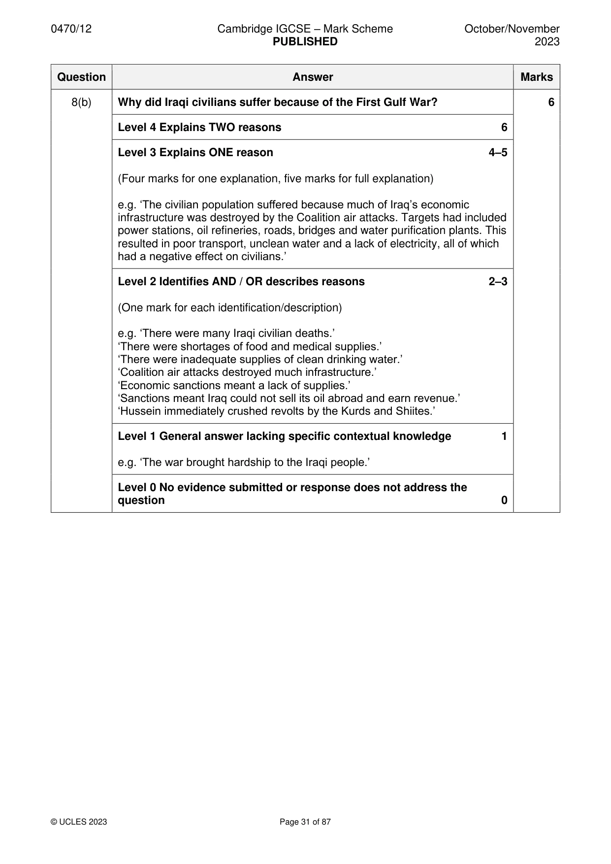 Mark scheme, page 31 of 87