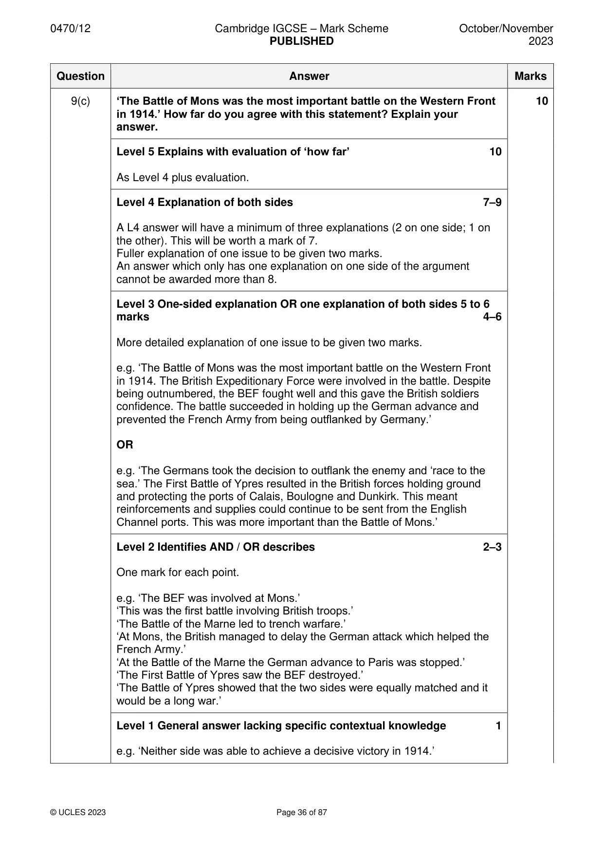 Mark scheme, page 36 of 87