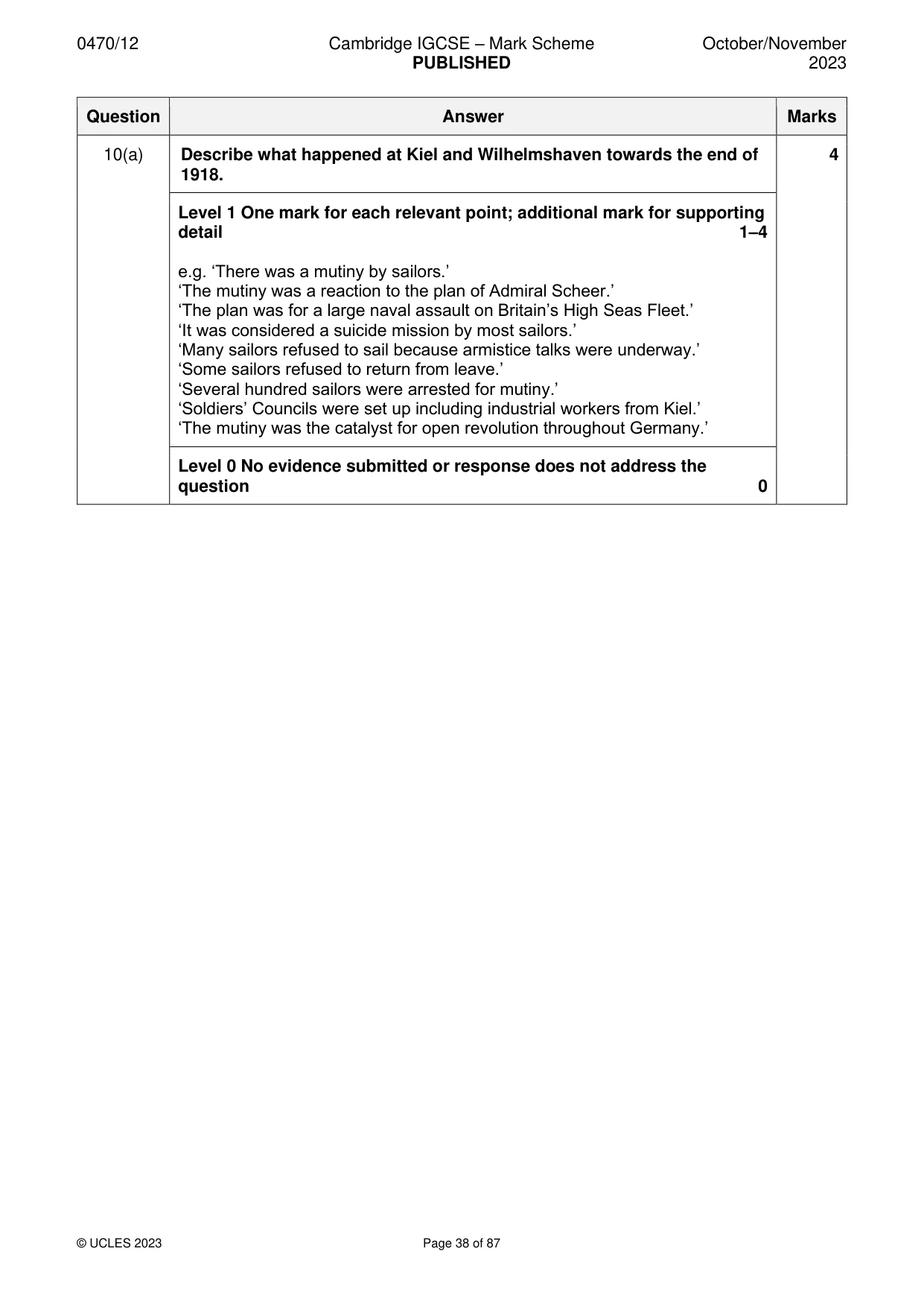 Mark scheme, page 38 of 87