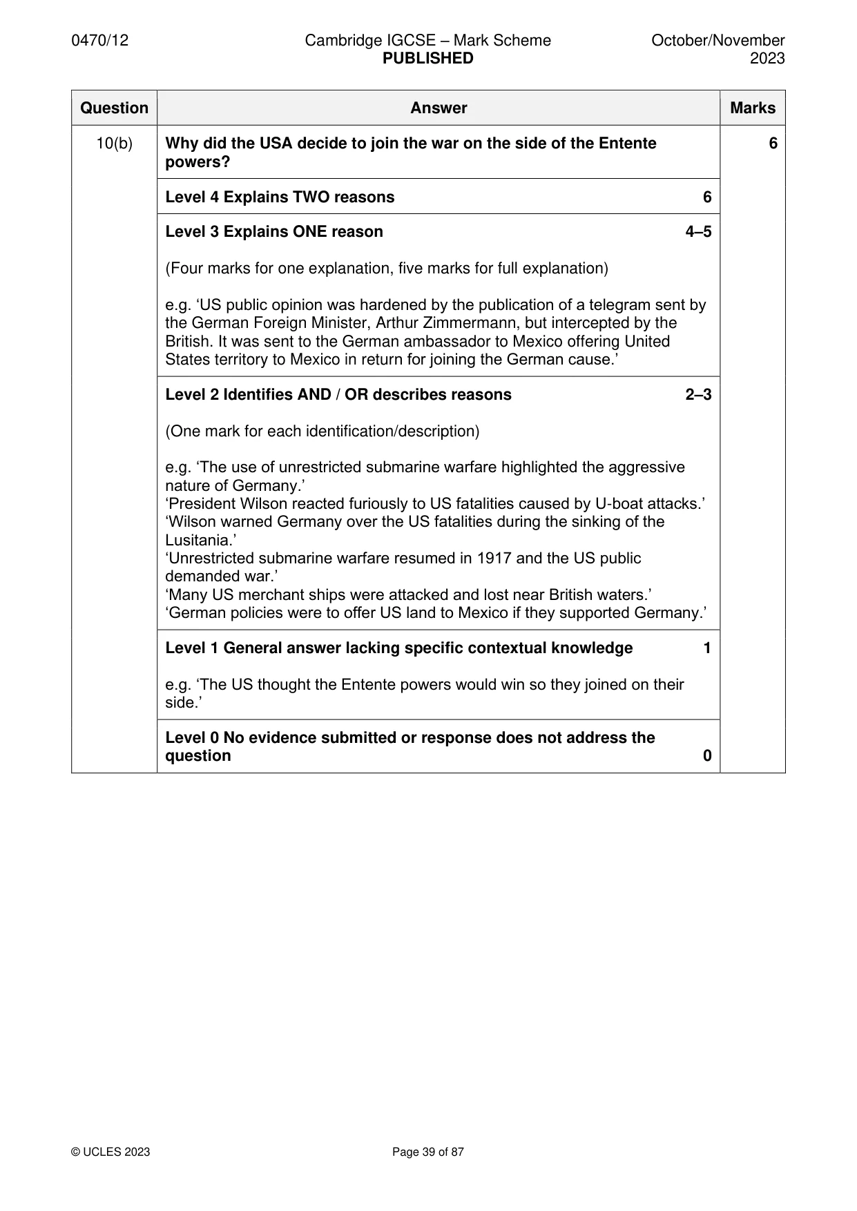 Mark scheme, page 39 of 87