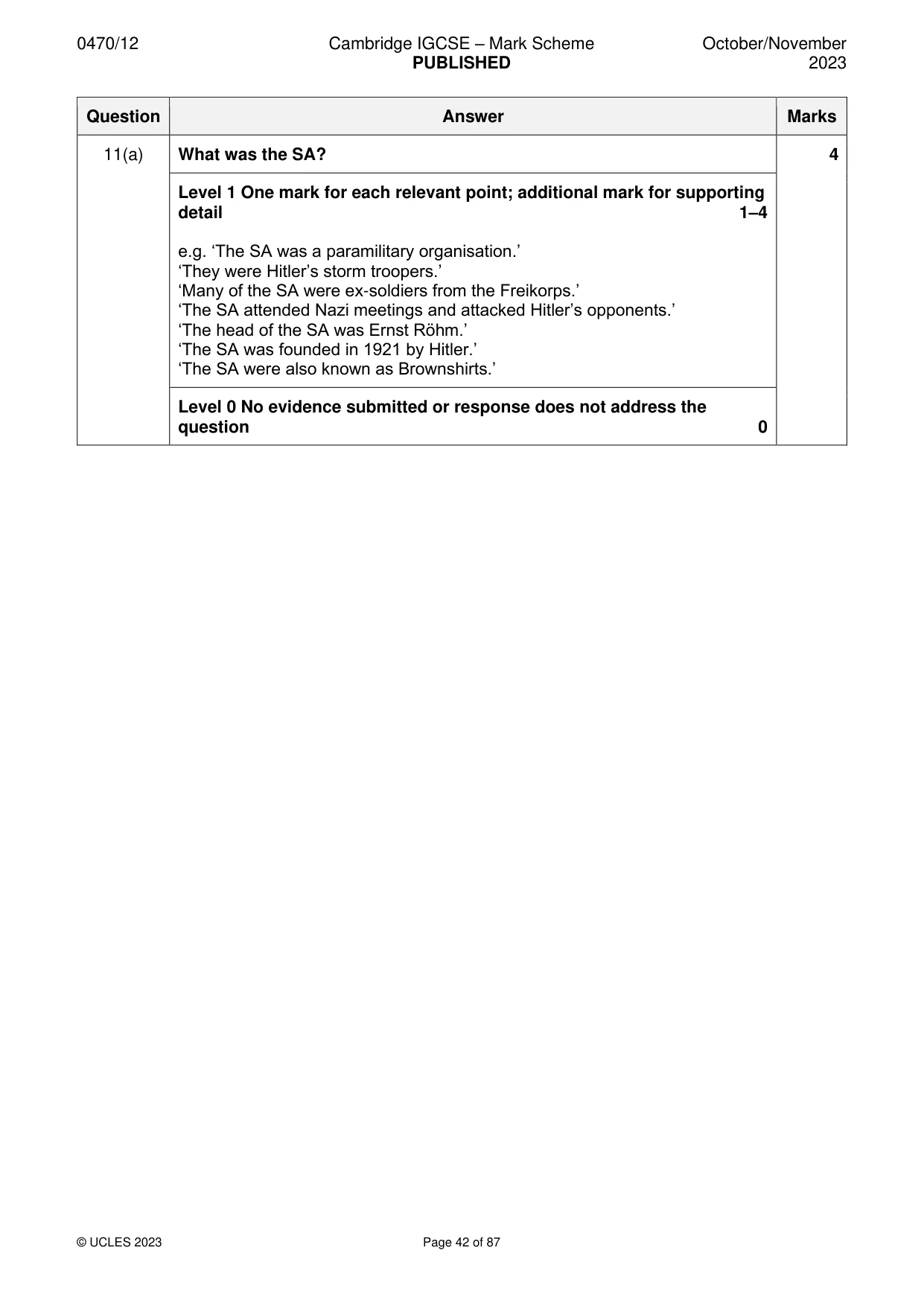 Mark scheme, page 42 of 87