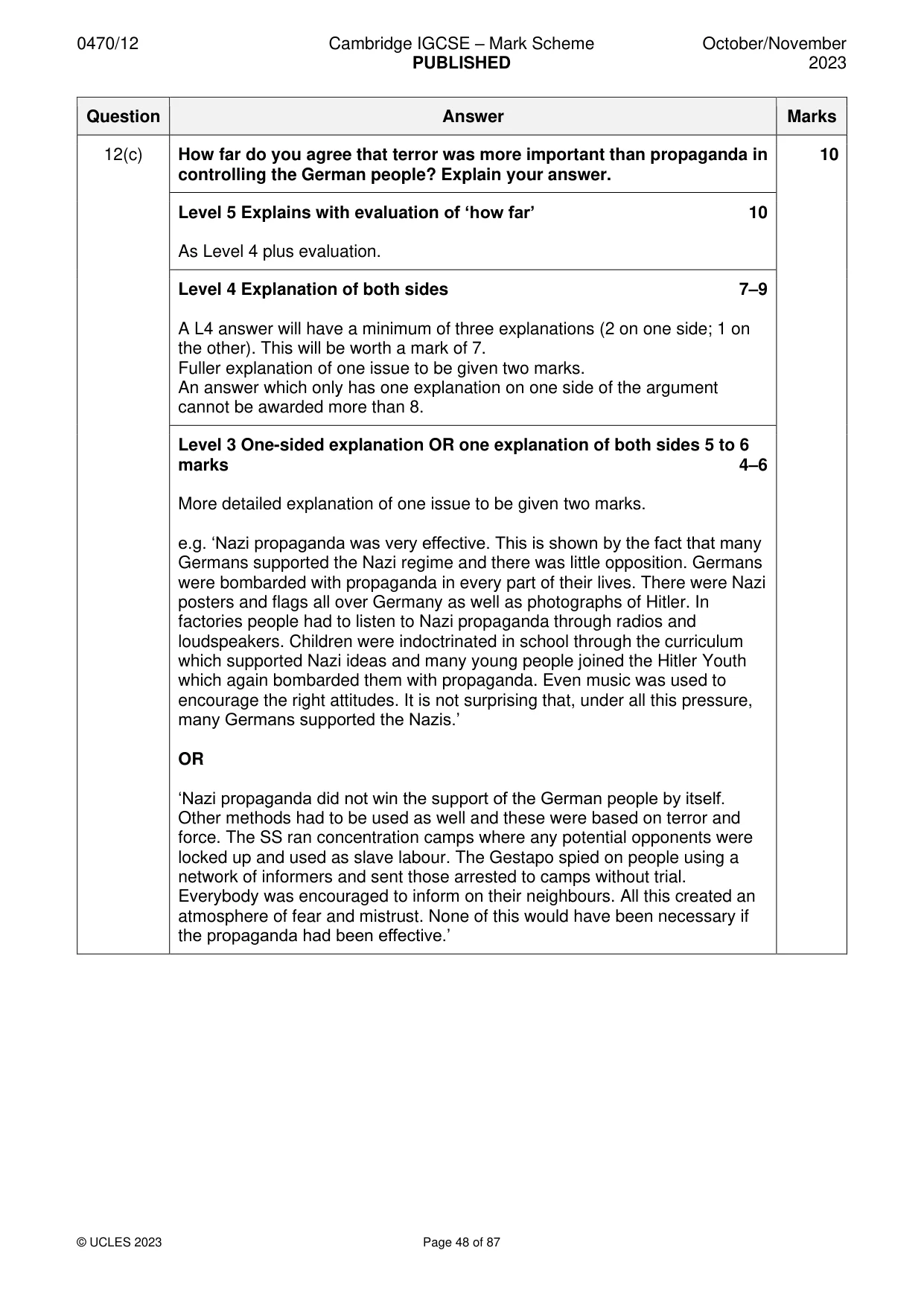 Mark scheme, page 48 of 87