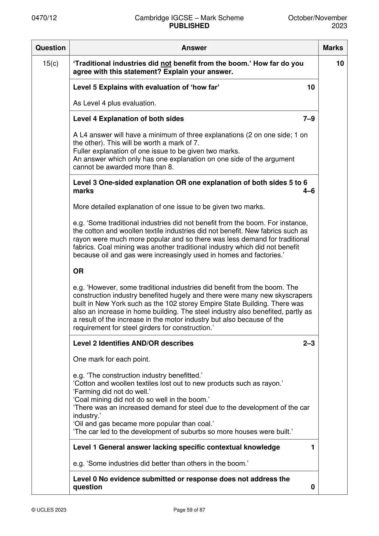 Mark scheme, page 59 of 87