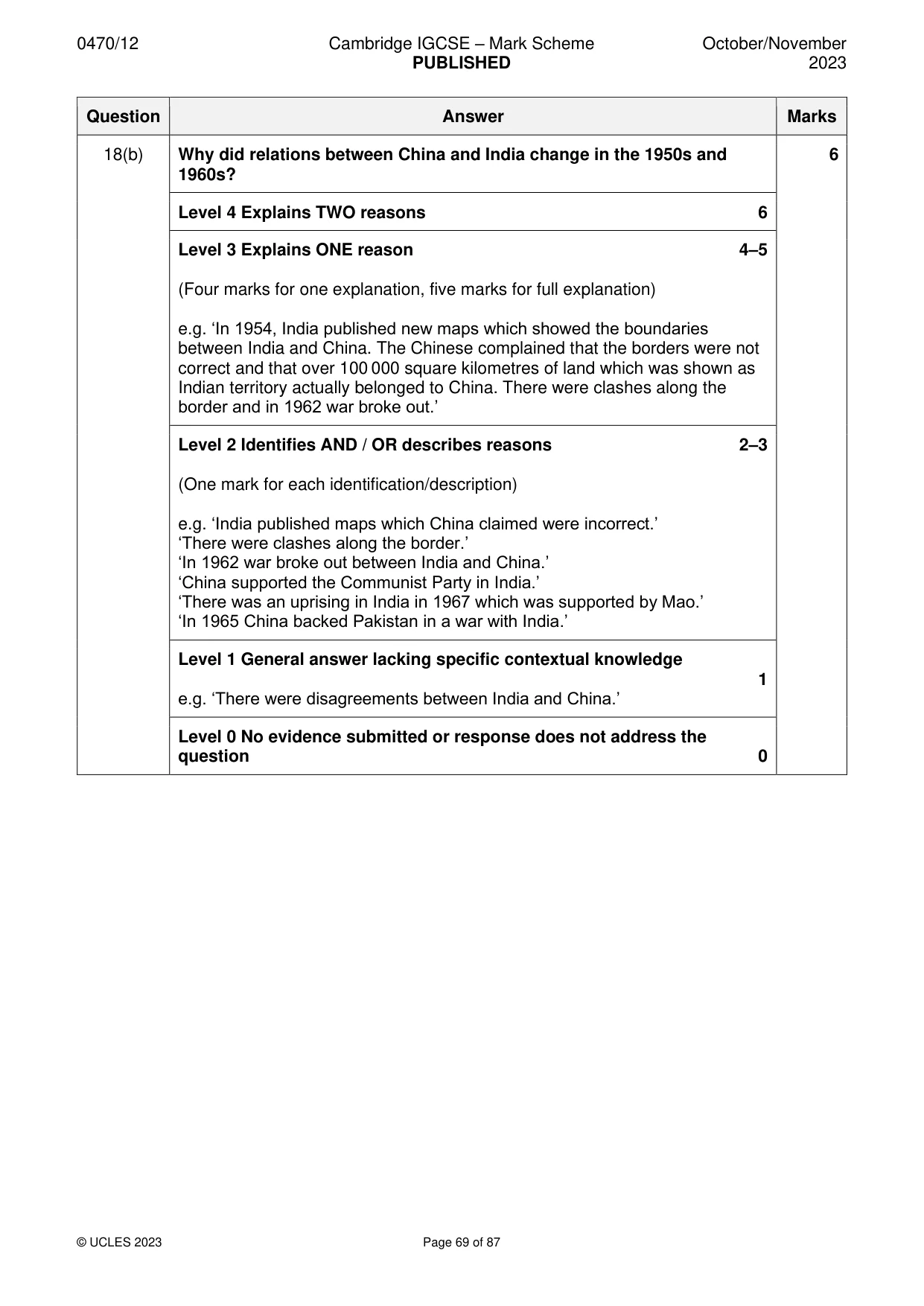 Mark scheme, page 69 of 87