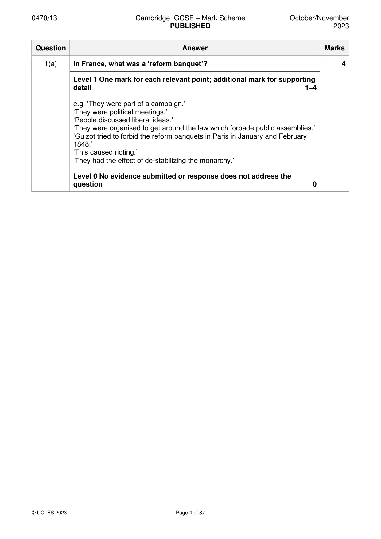 Mark scheme, page 4 of 87