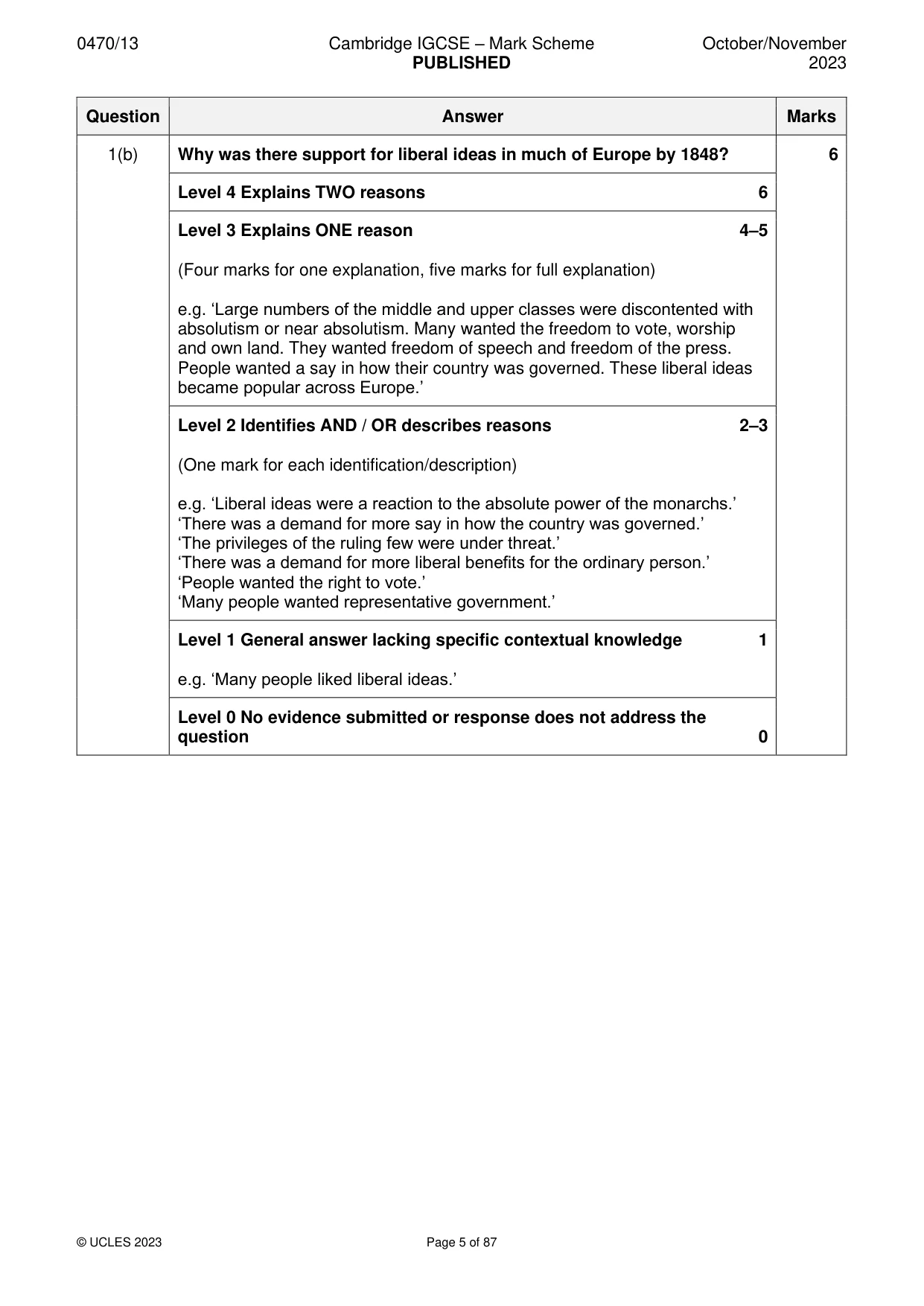 Mark scheme, page 5 of 87