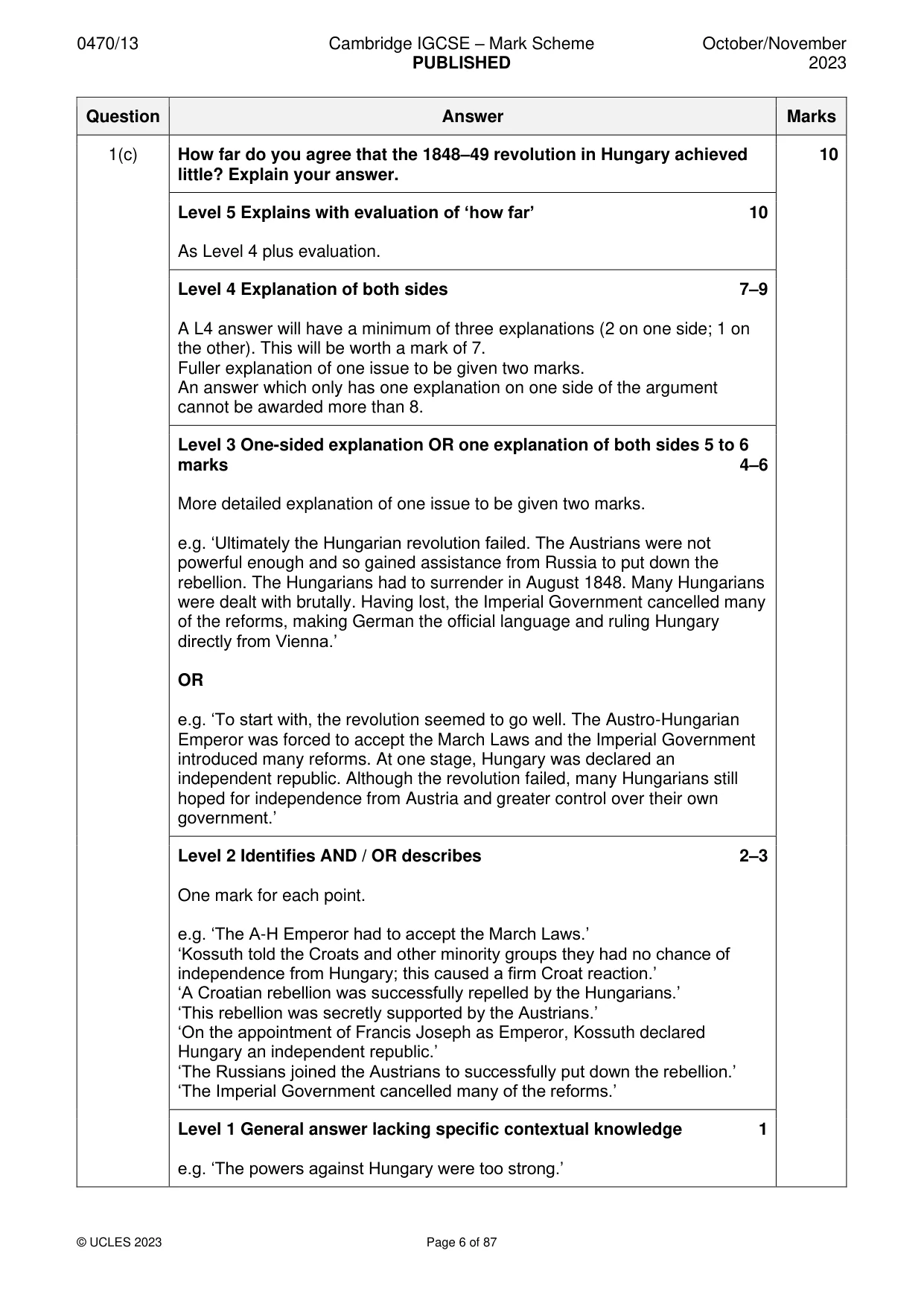 Mark scheme, page 6 of 87