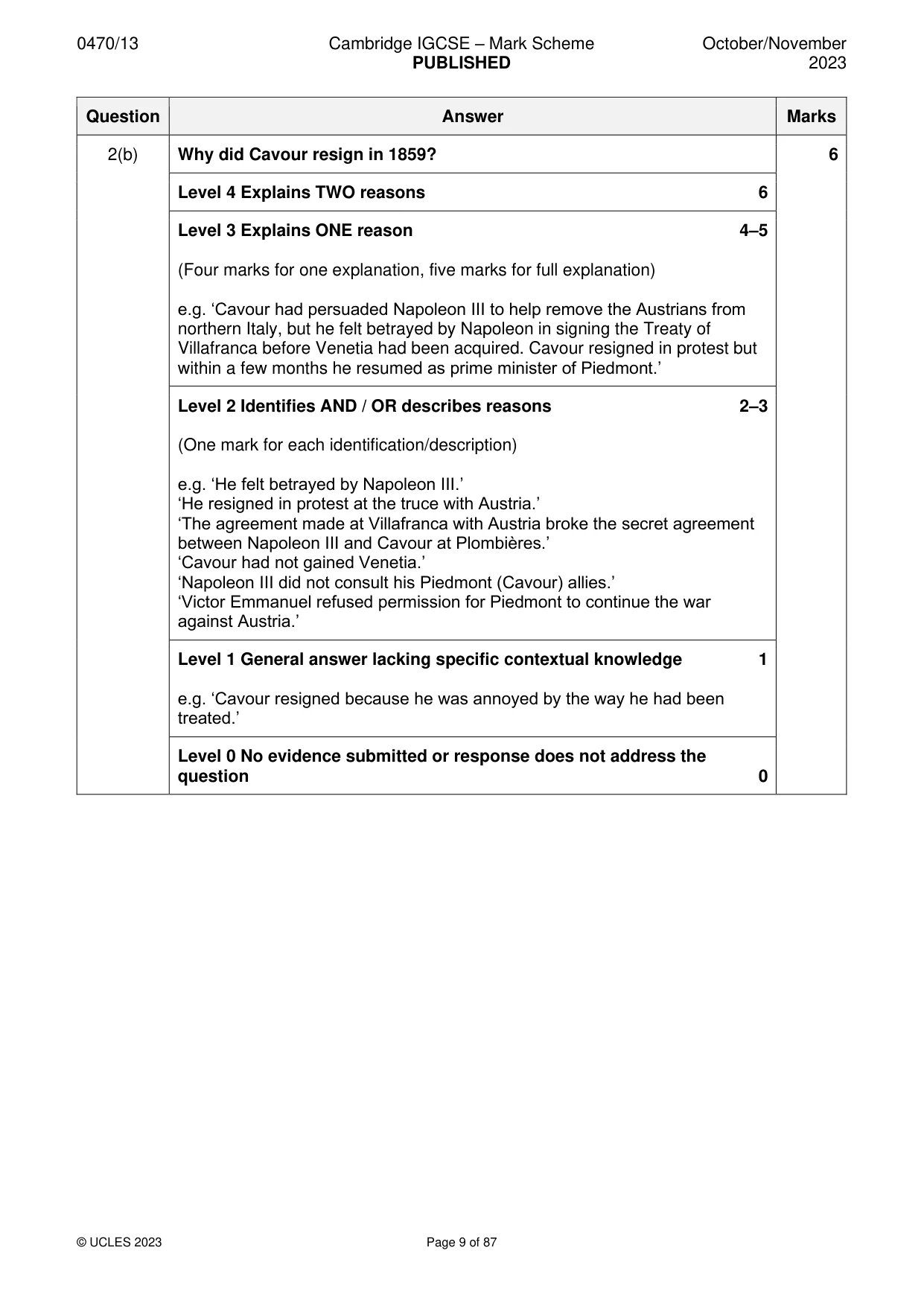 Mark scheme, page 9 of 87