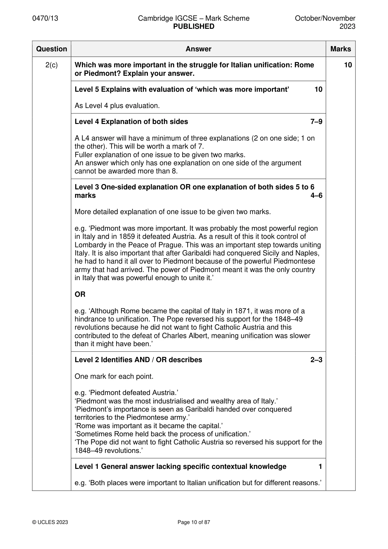Mark scheme, page 10 of 87