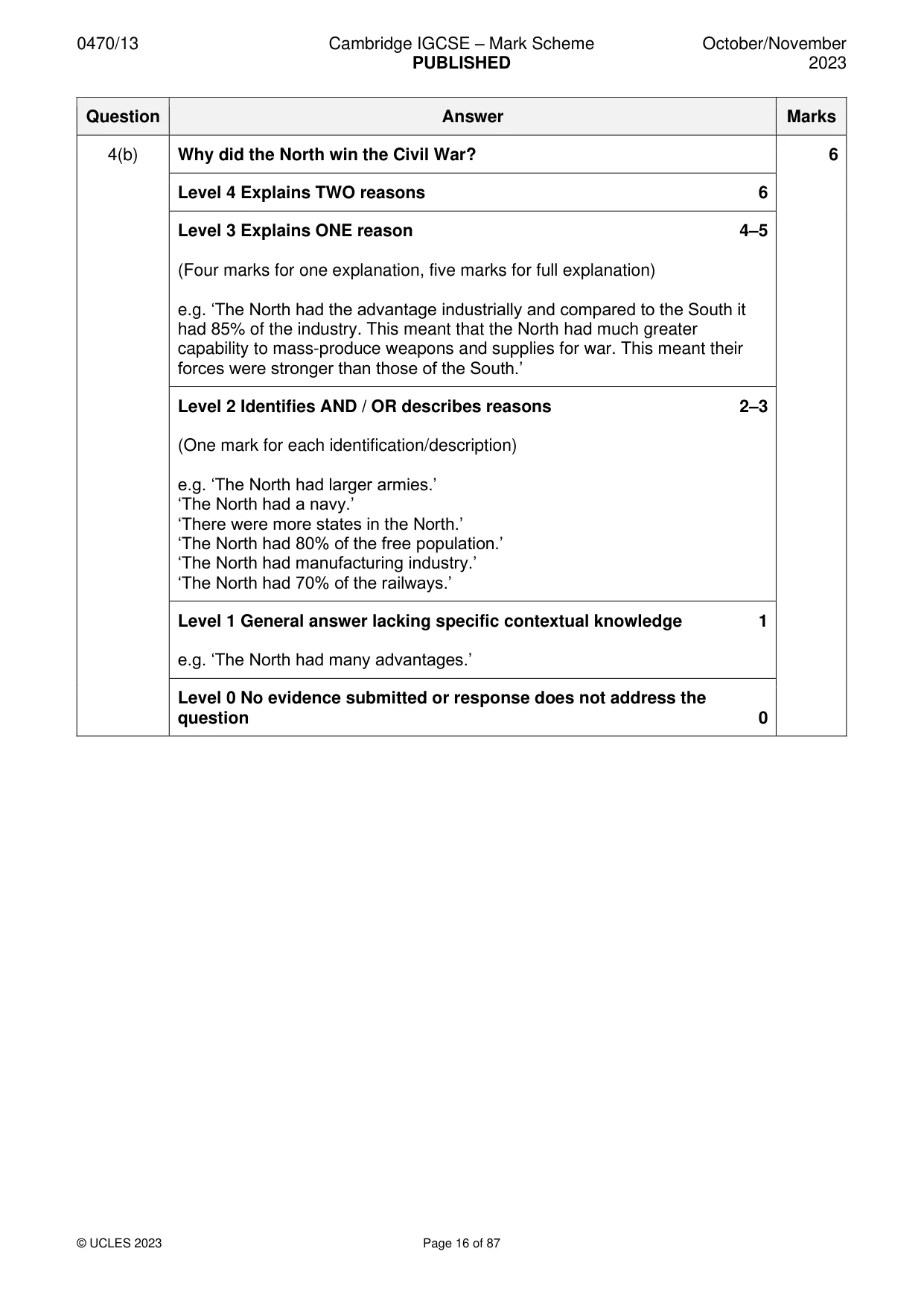 Mark scheme, page 16 of 87