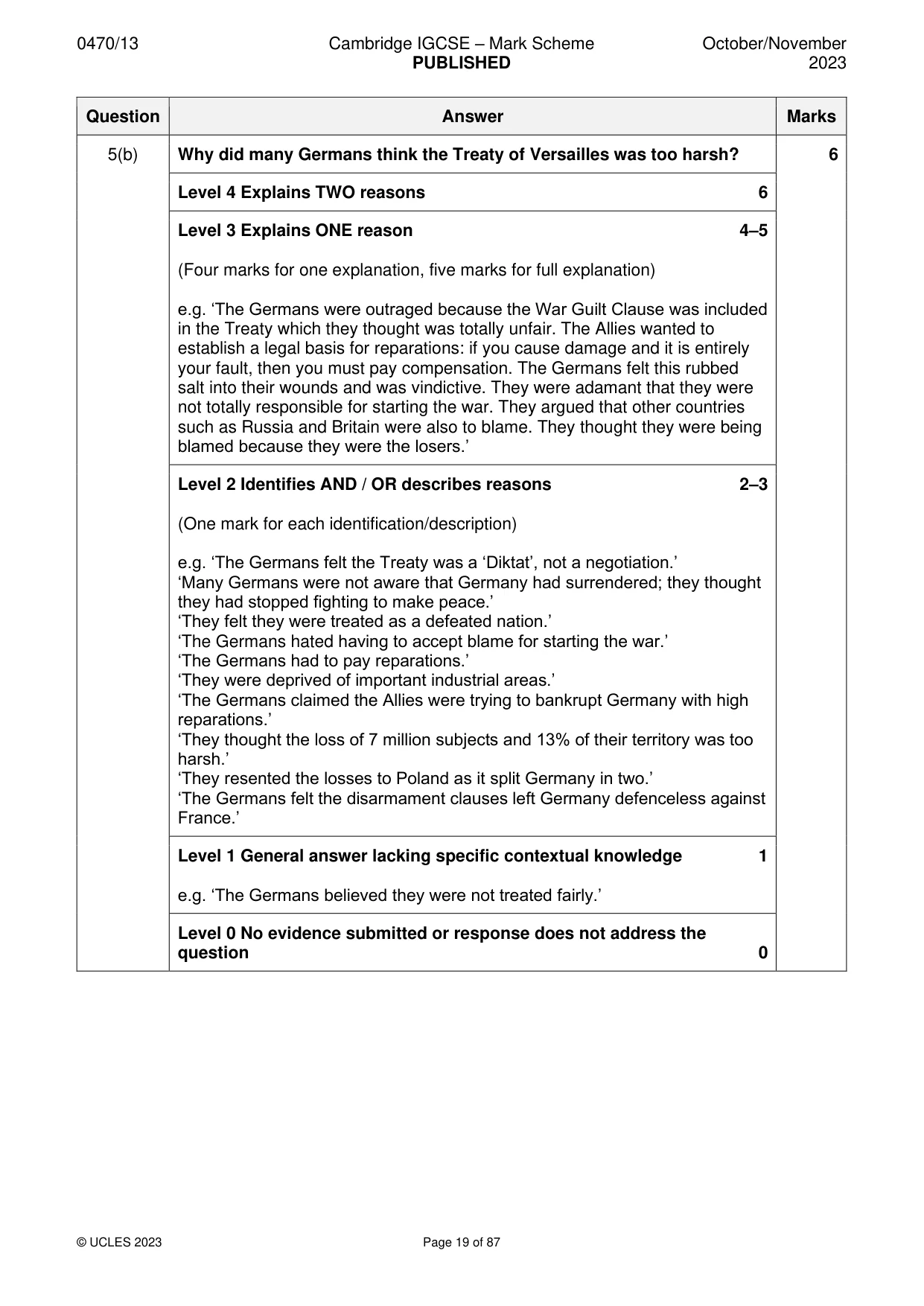Mark scheme, page 19 of 87