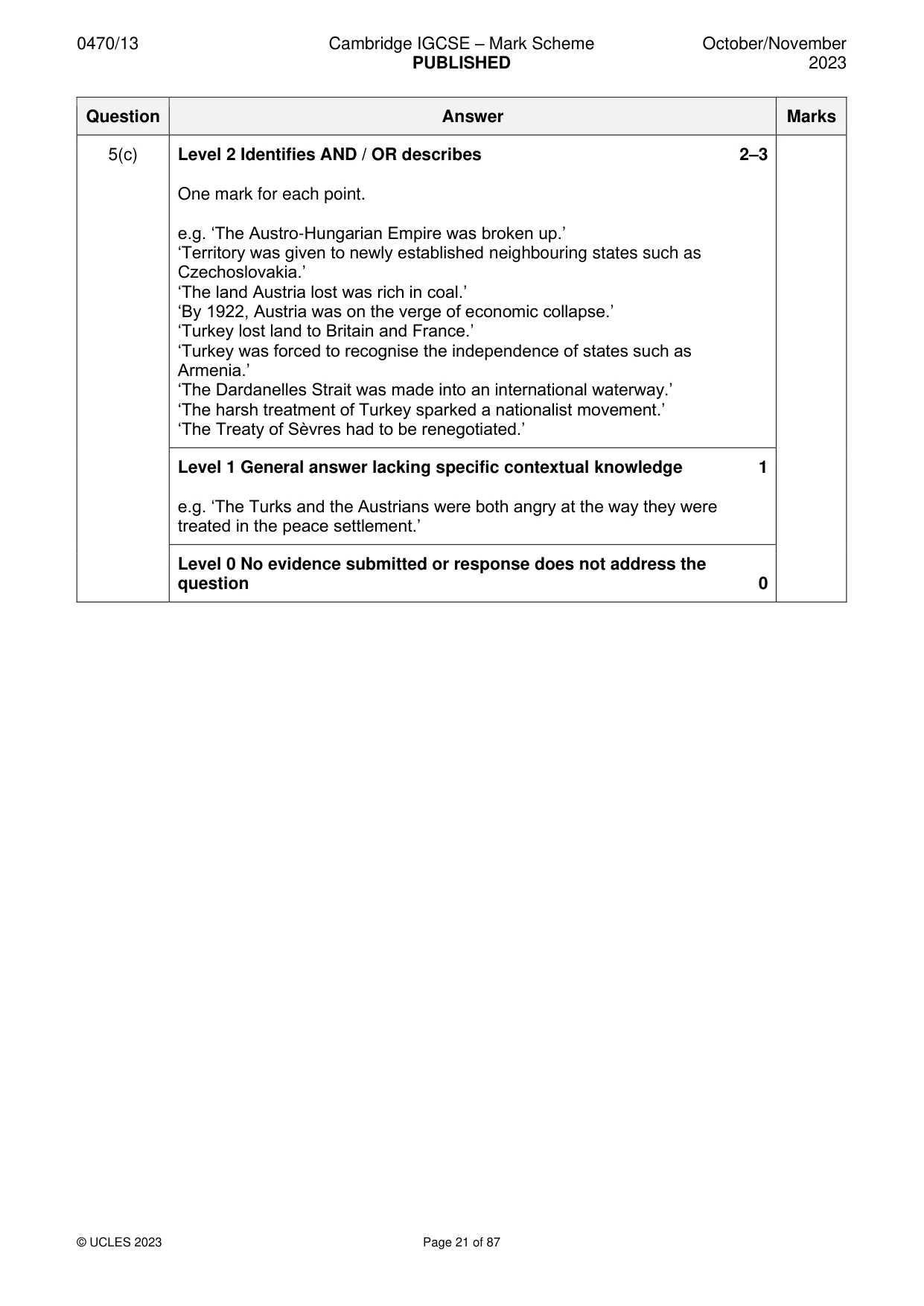 Mark scheme, page 21 of 87