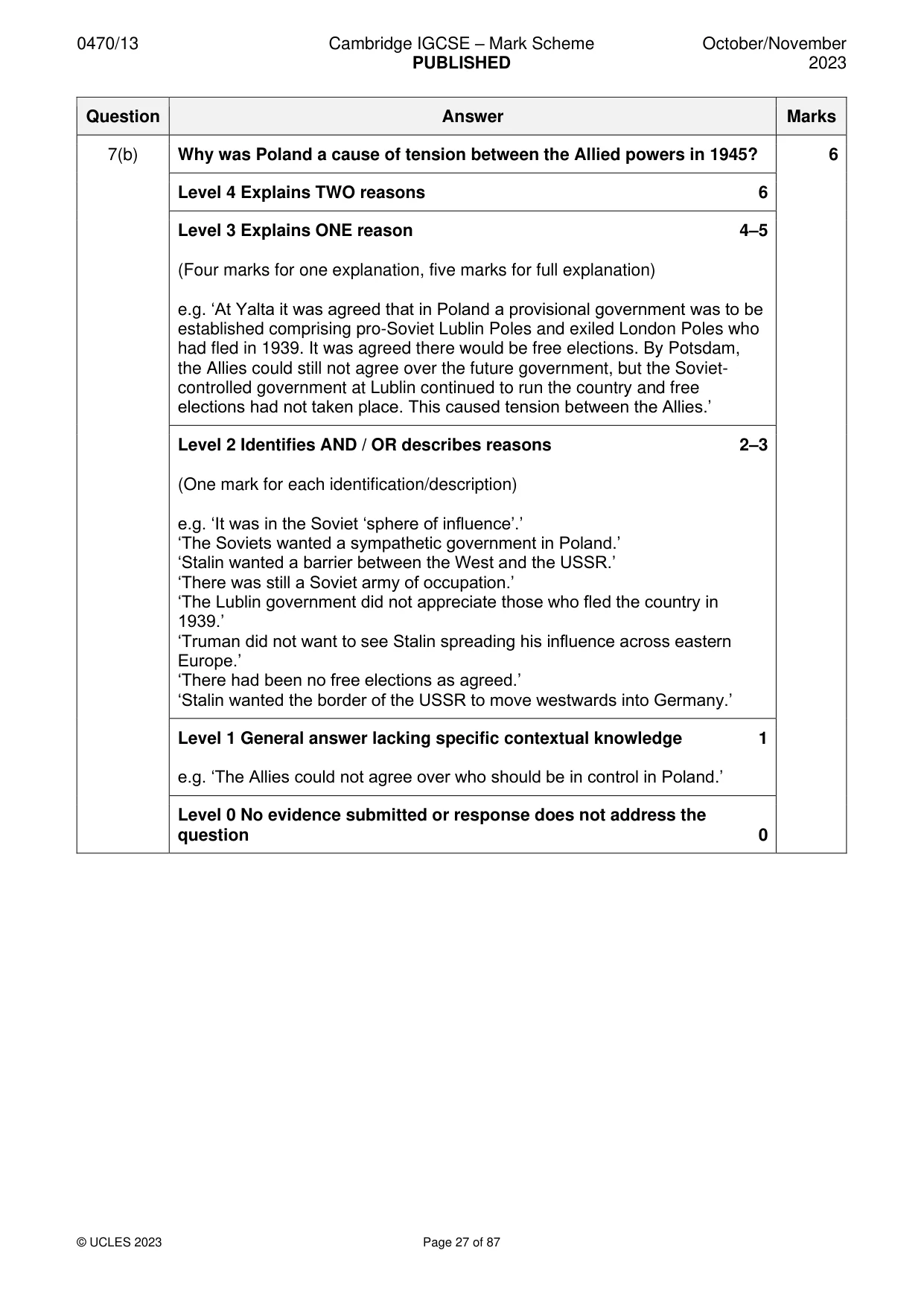 Mark scheme, page 27 of 87