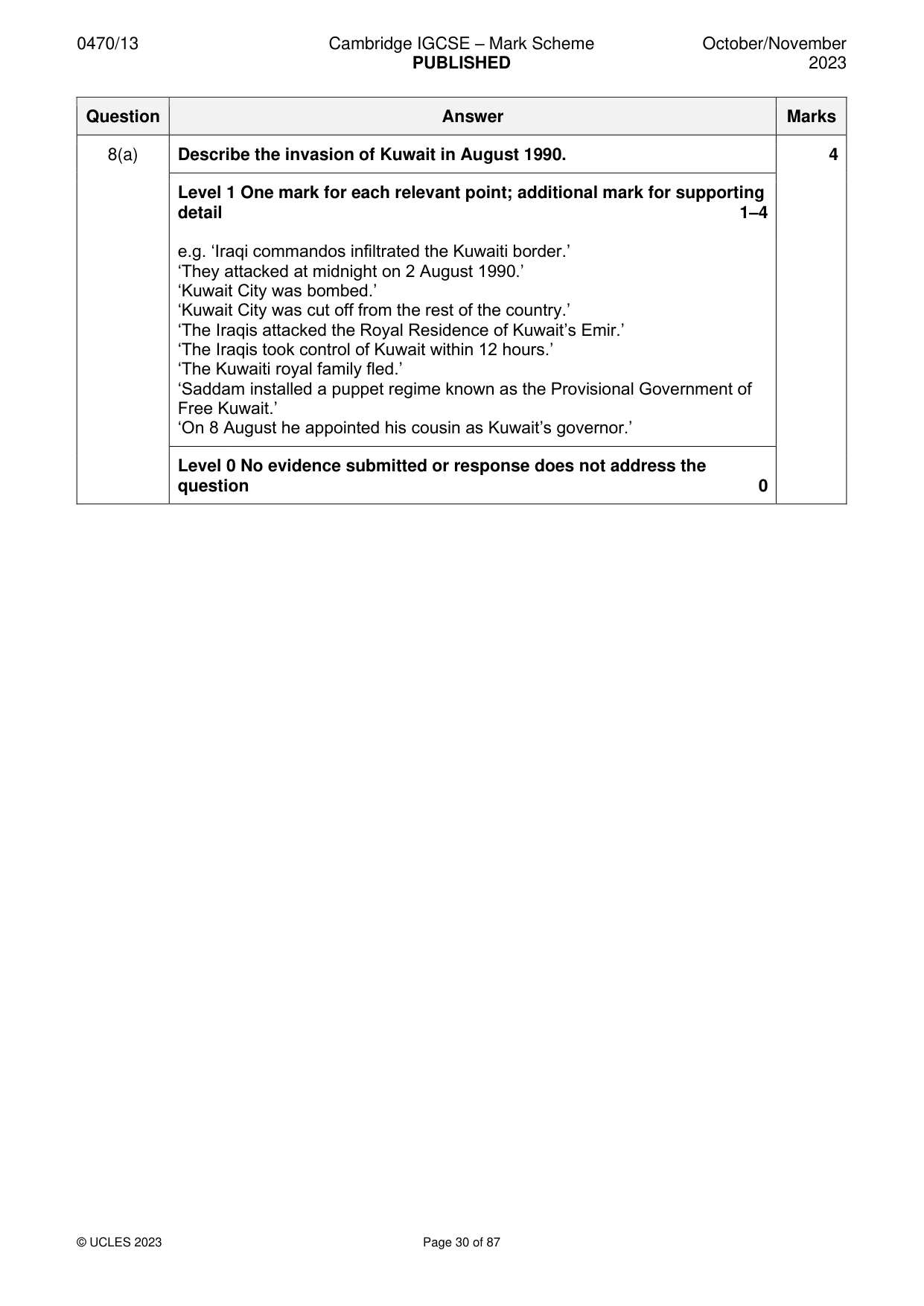 Mark scheme, page 30 of 87