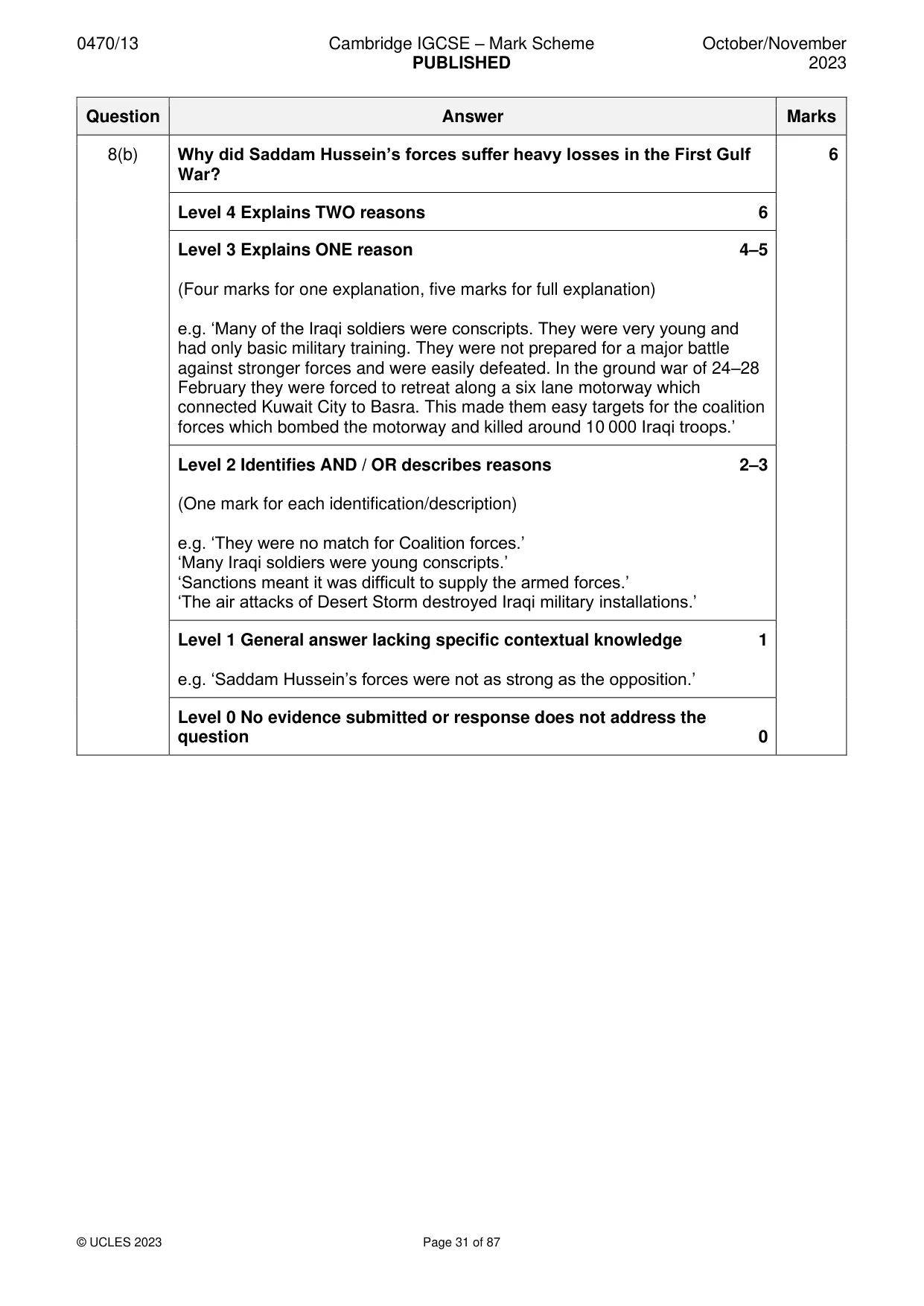 Mark scheme, page 31 of 87