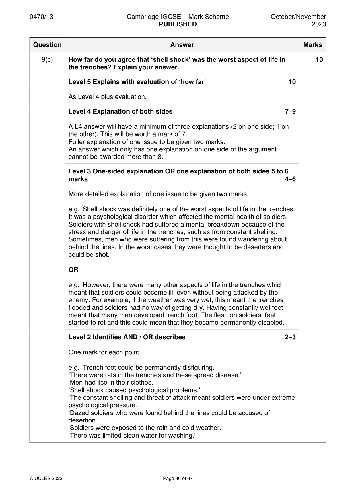 Mark scheme, page 36 of 87