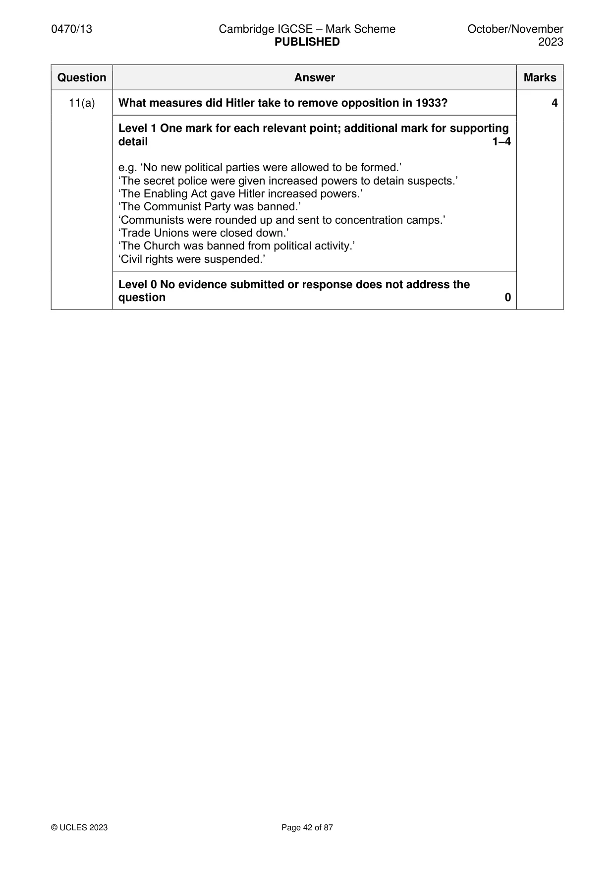 Mark scheme, page 42 of 87