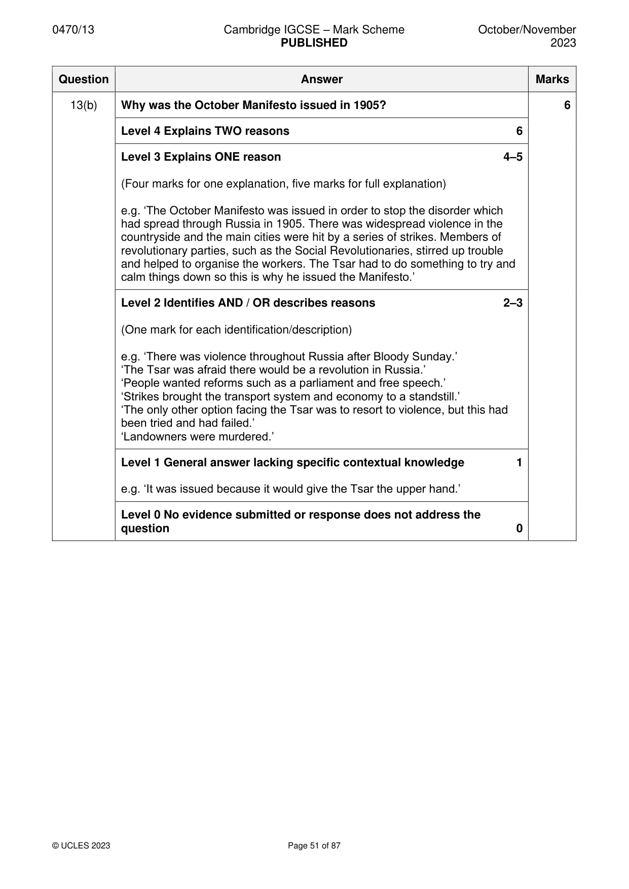 Mark scheme, page 51 of 87