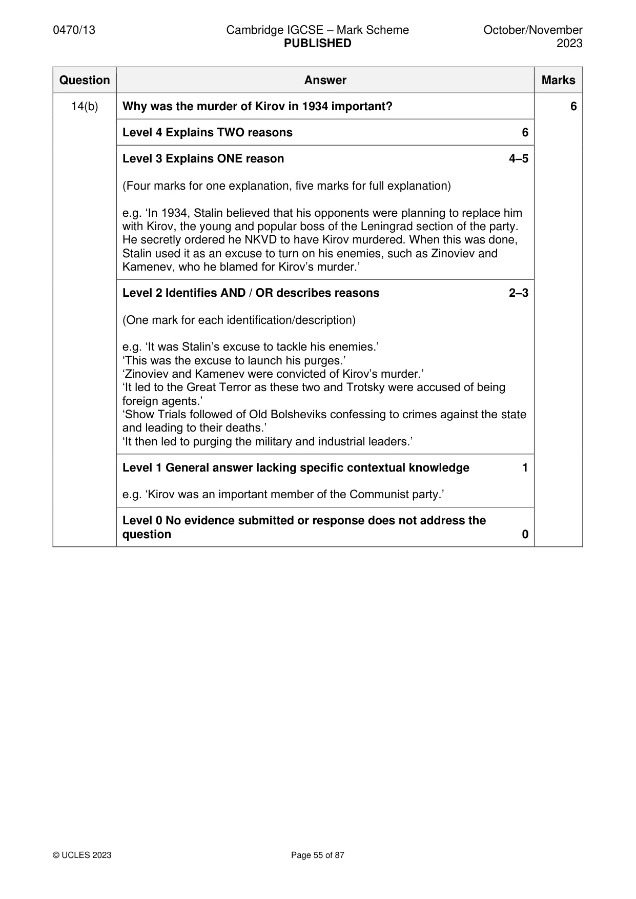 Mark scheme, page 55 of 87