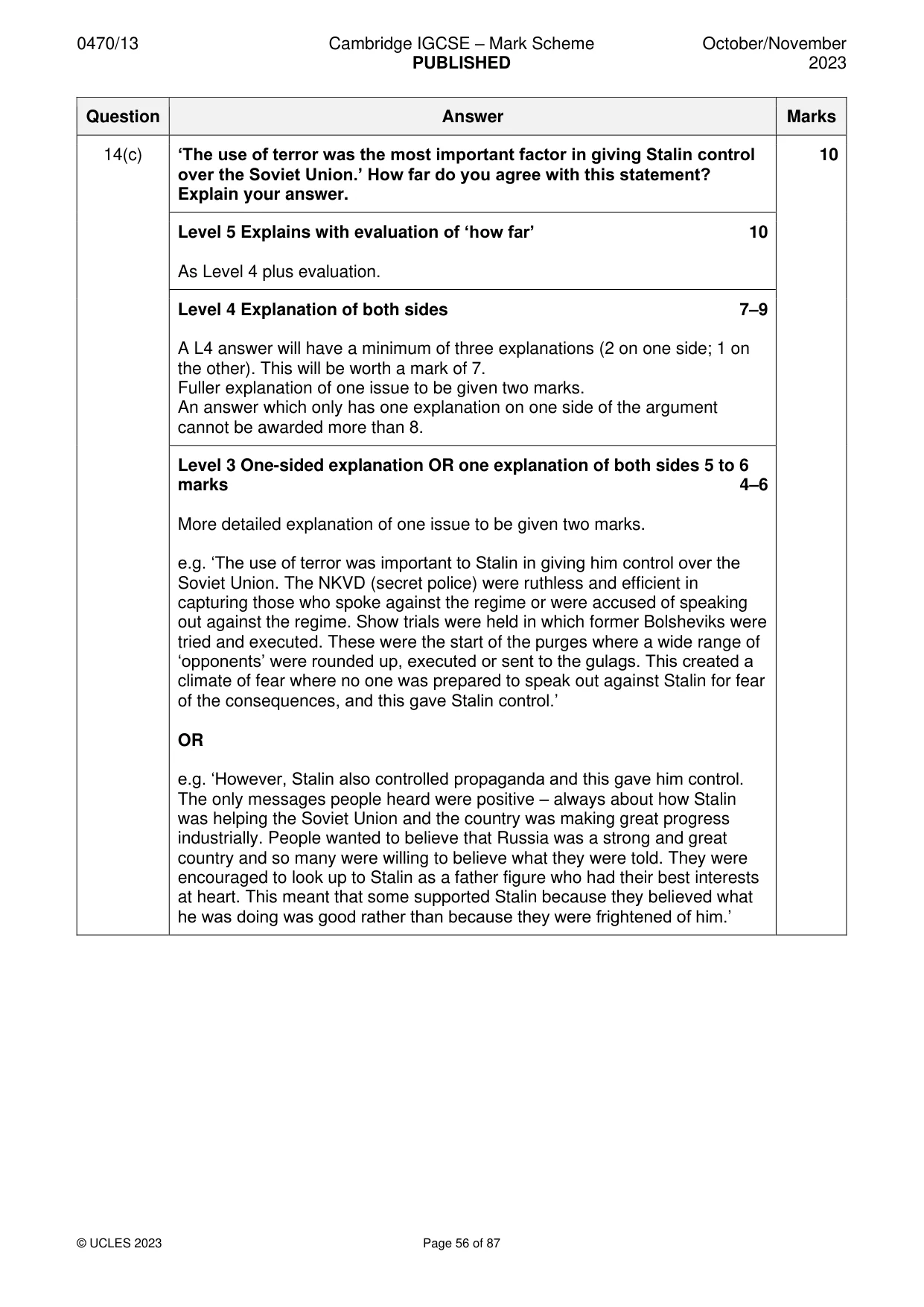 Mark scheme, page 56 of 87