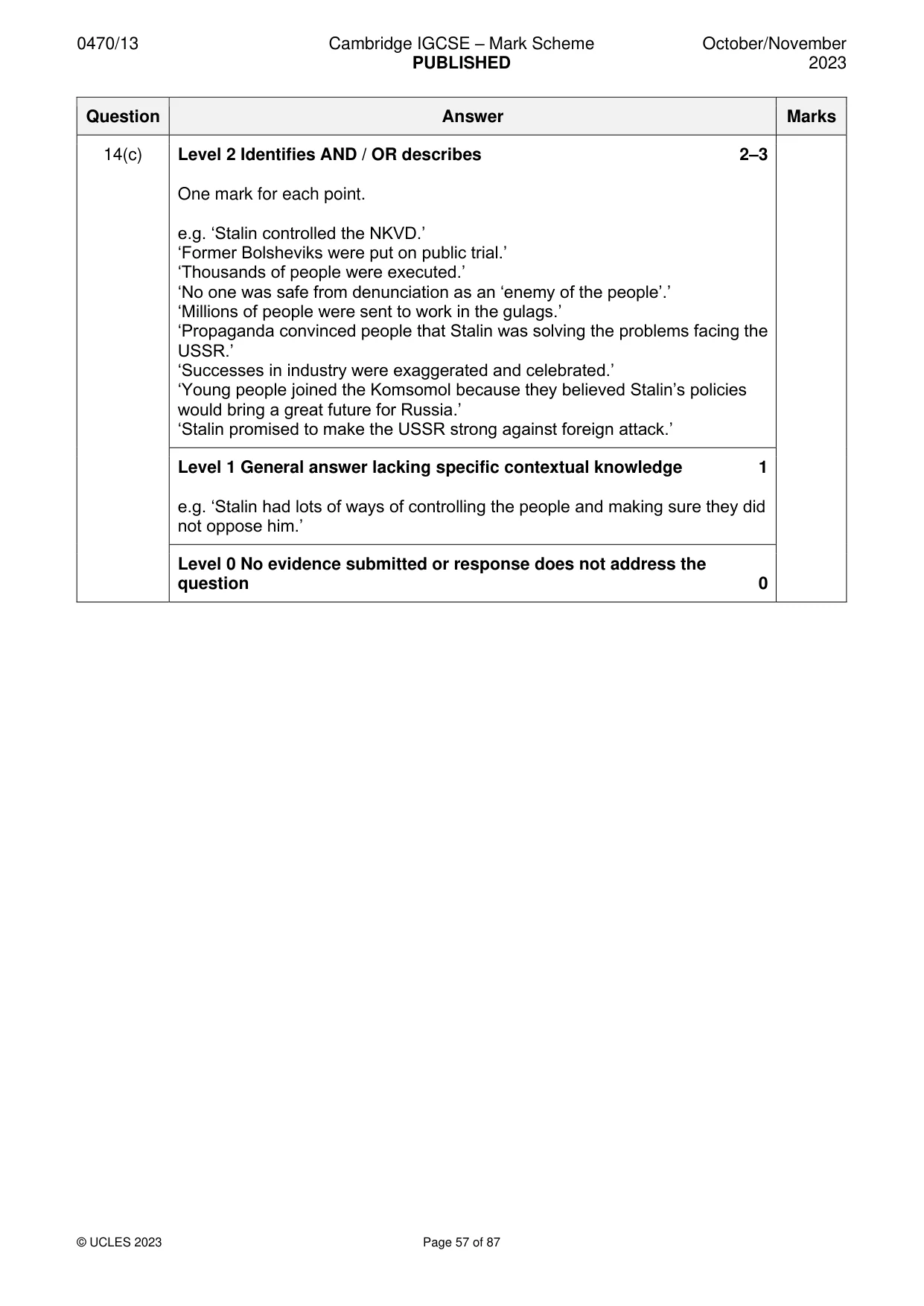 Mark scheme, page 57 of 87