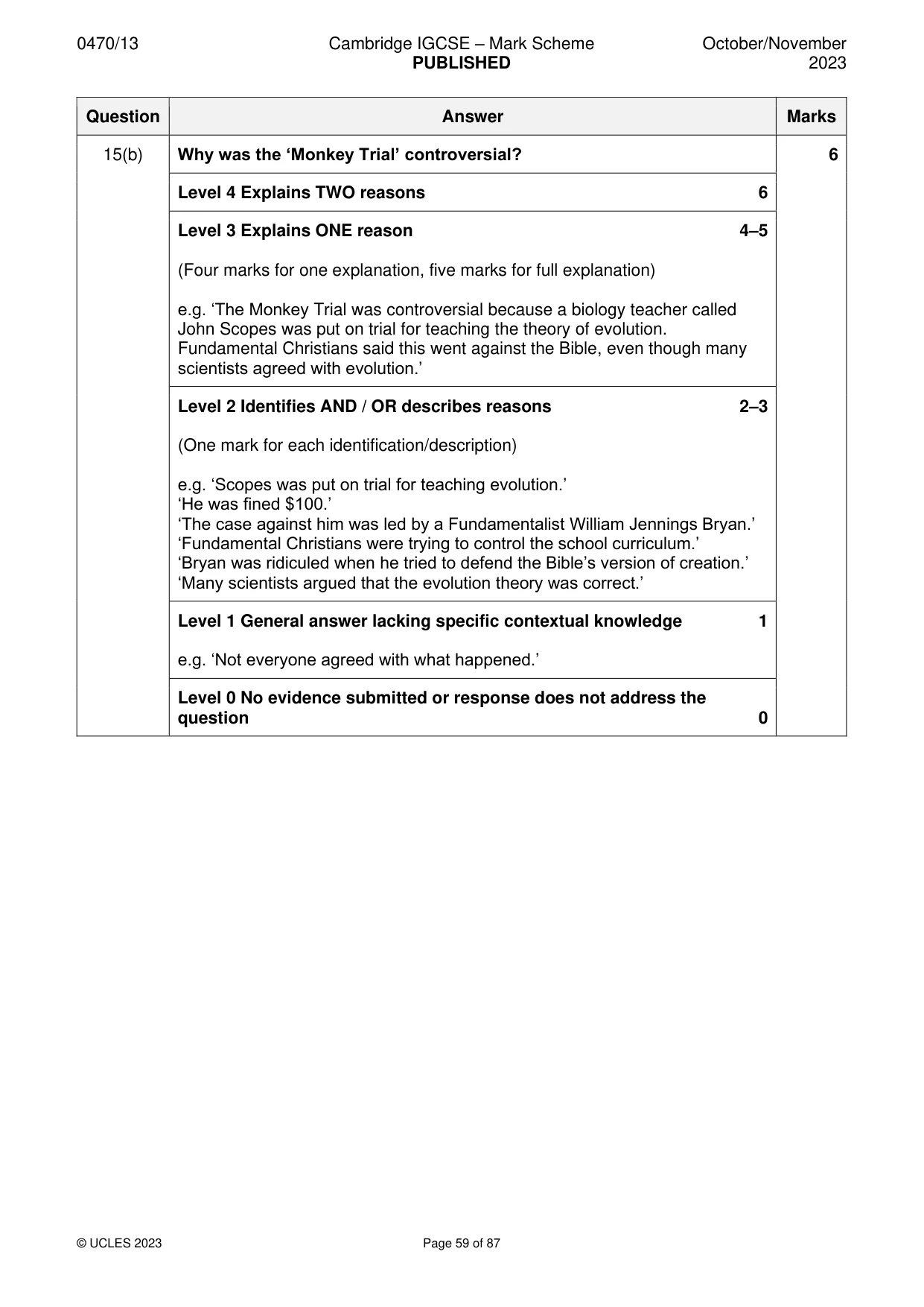 Mark scheme, page 59 of 87
