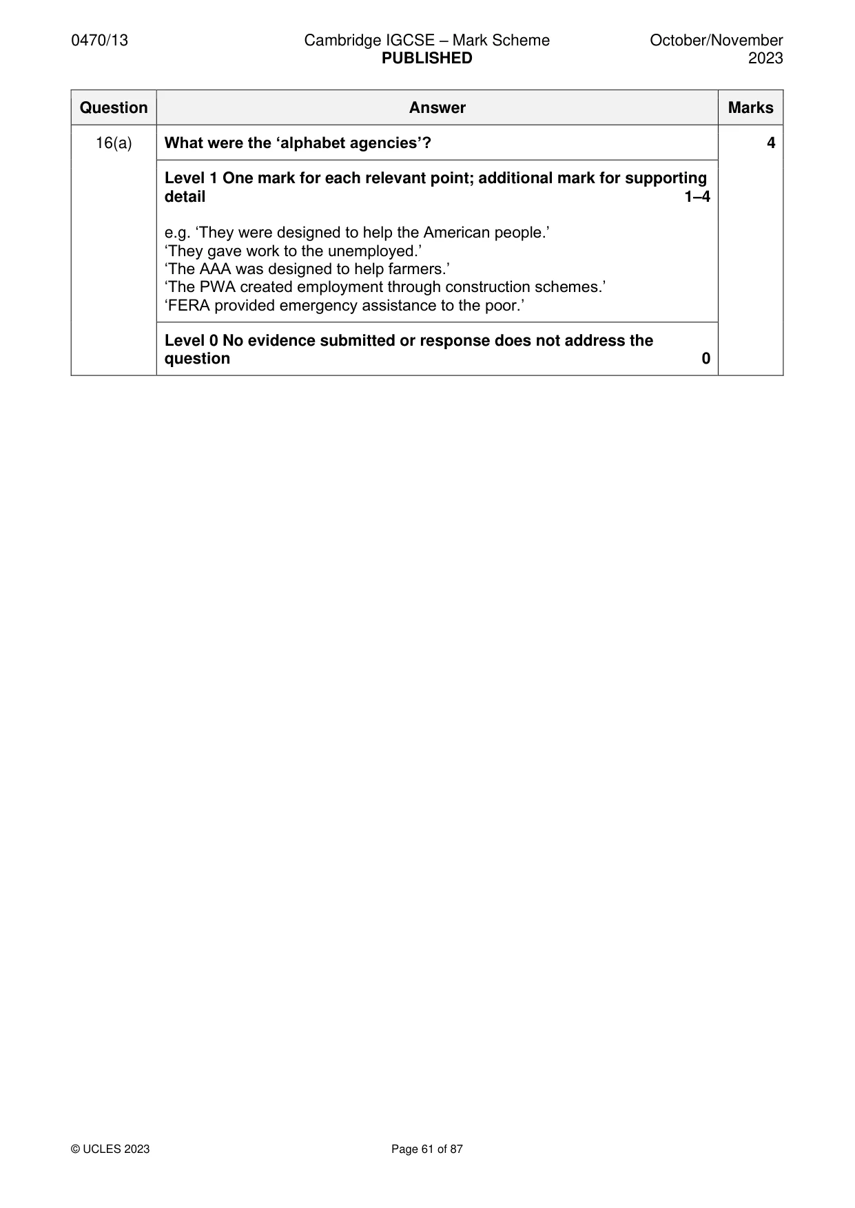 Mark scheme, page 61 of 87