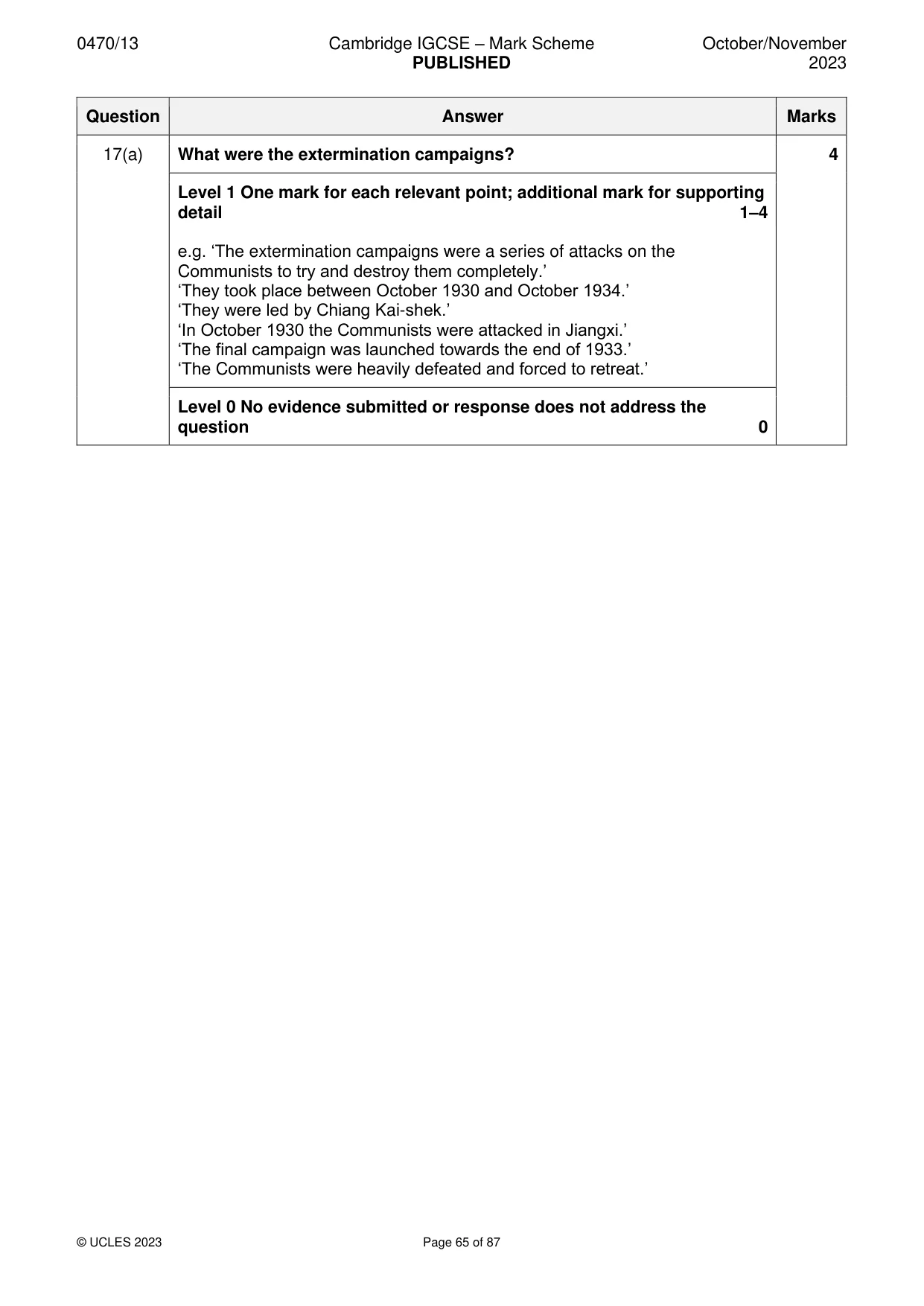 Mark scheme, page 65 of 87