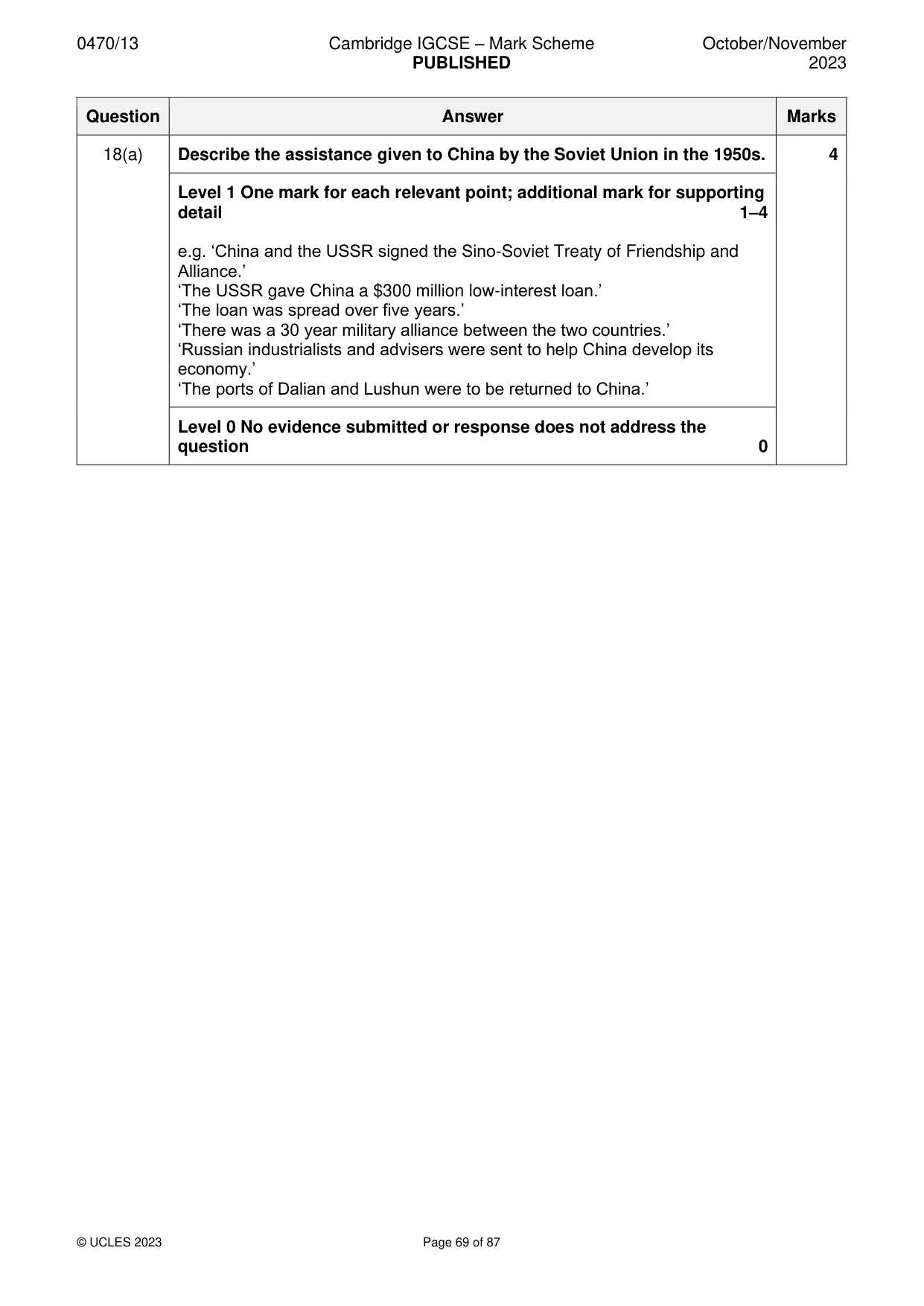 Mark scheme, page 69 of 87